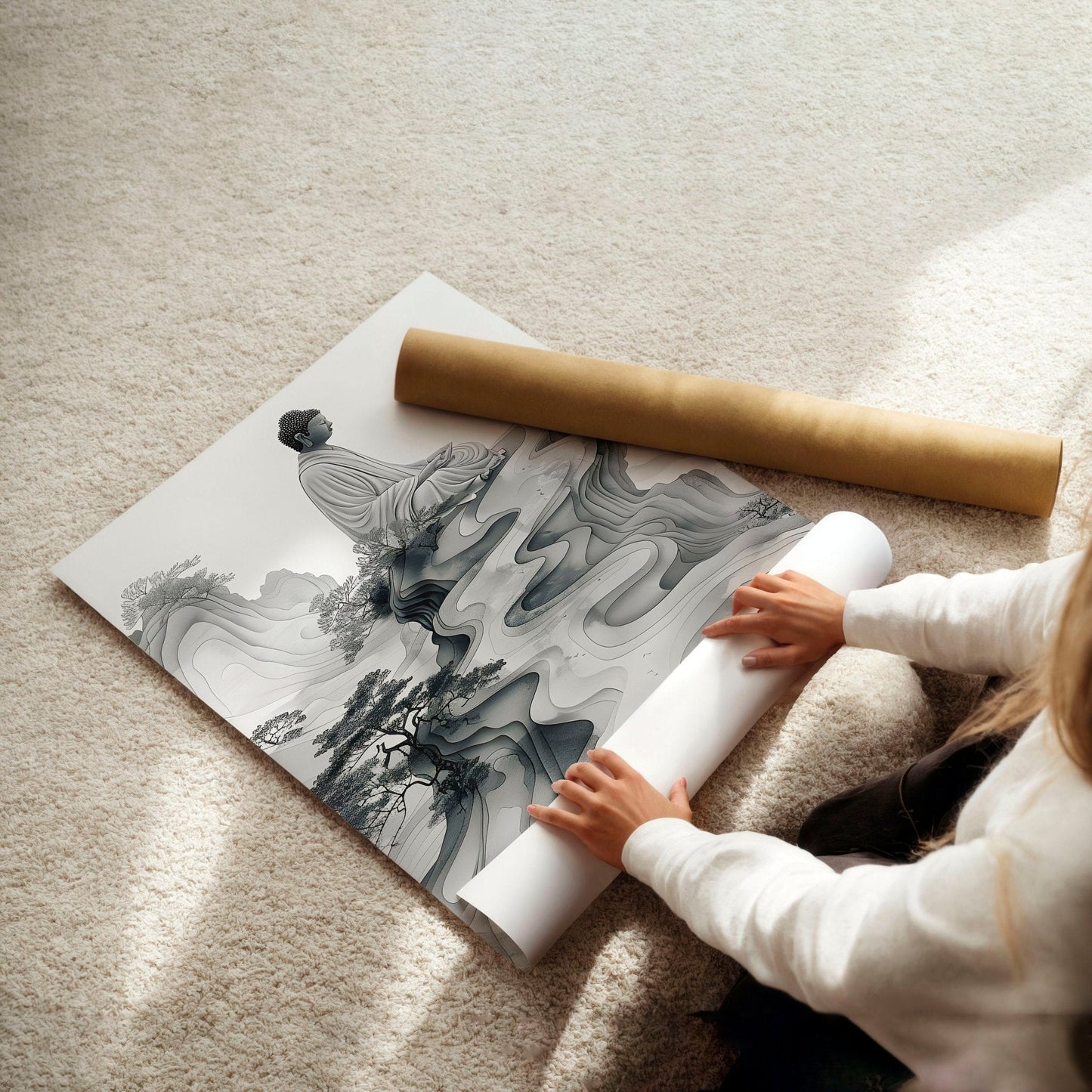 Extra Large Framed Wall Art | Set of 2 Asian Inspired Wall art Prints