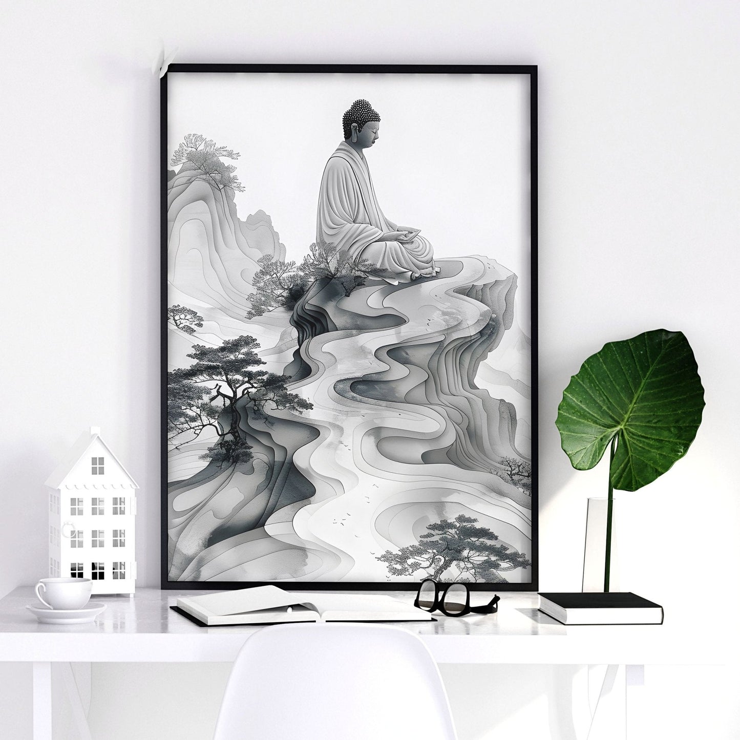 Extra Large Framed Wall Art | Set of 2 Asian Inspired Wall art Prints