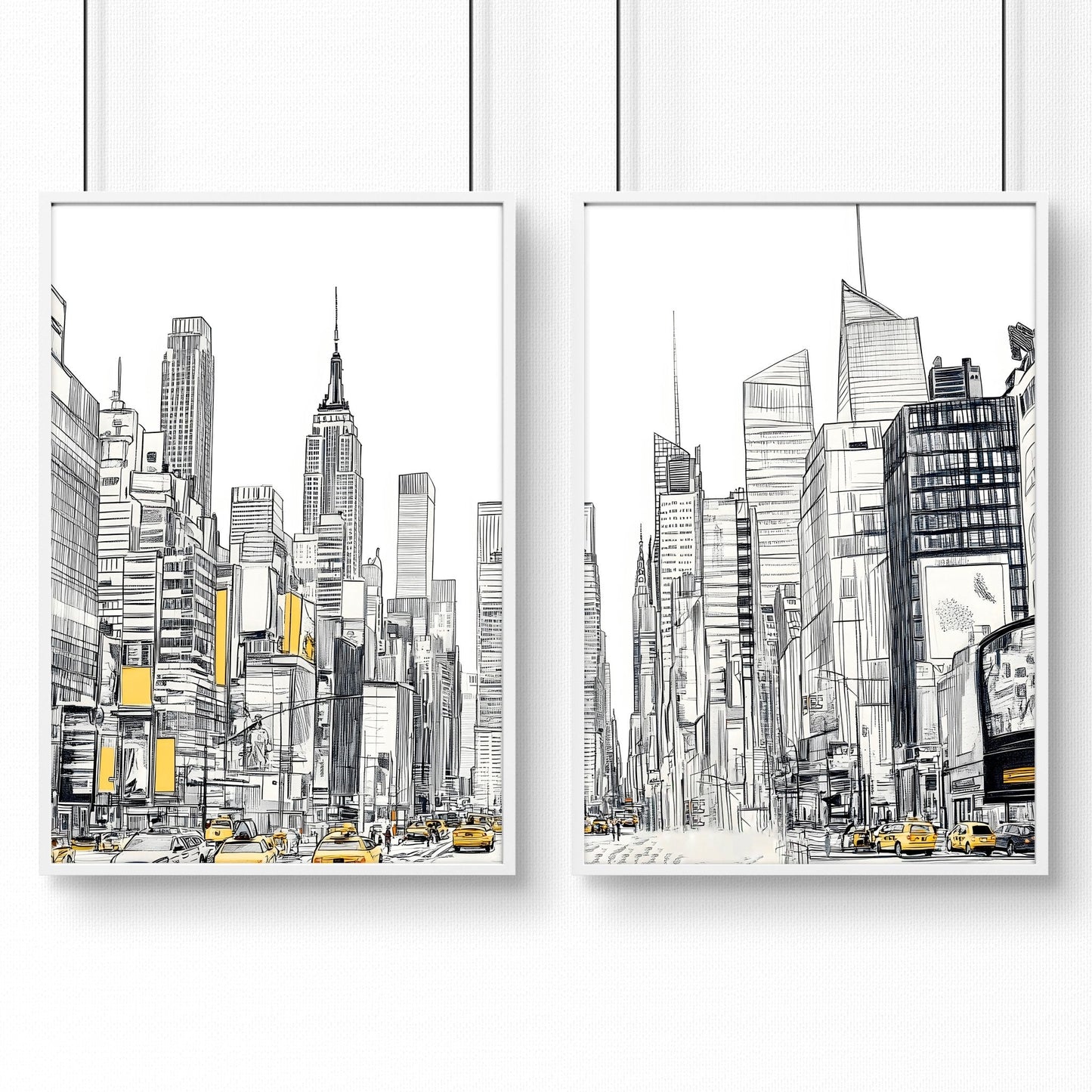 Extra Large Posters For Walls | Set of 2 Urban Skyscrapers Wall art Prints