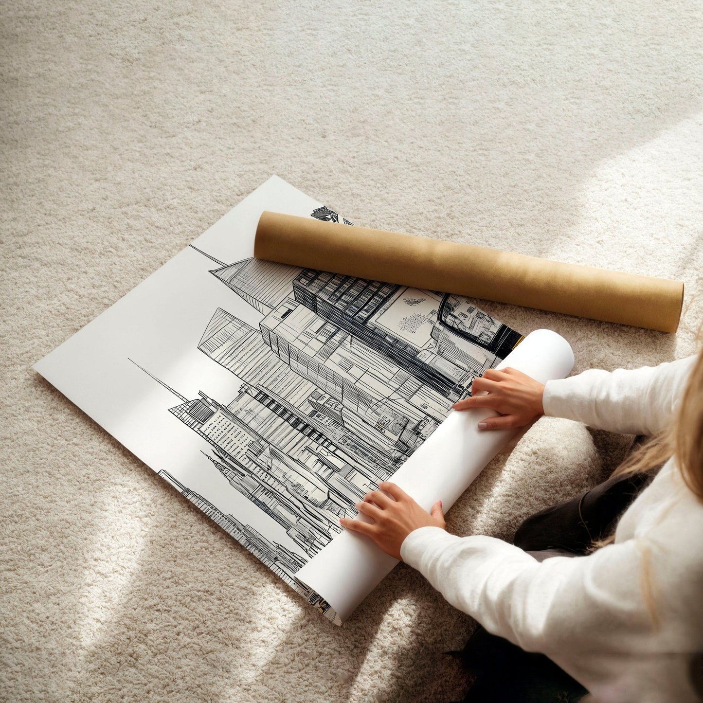 Extra Large Posters For Walls | Set of 2 Urban Skyscrapers Wall art Prints