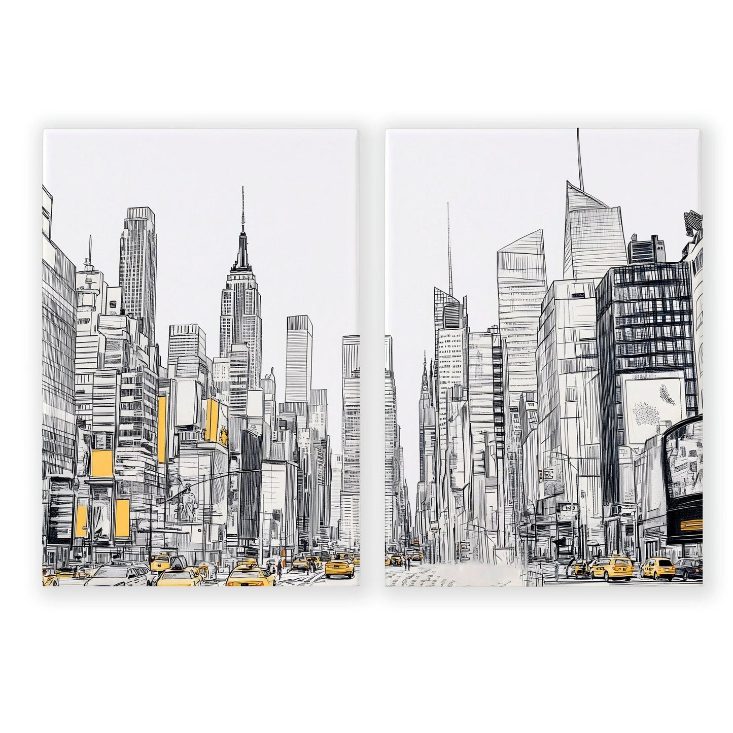 Extra Large Posters For Walls | Set of 2 Urban Skyscrapers Wall art Prints