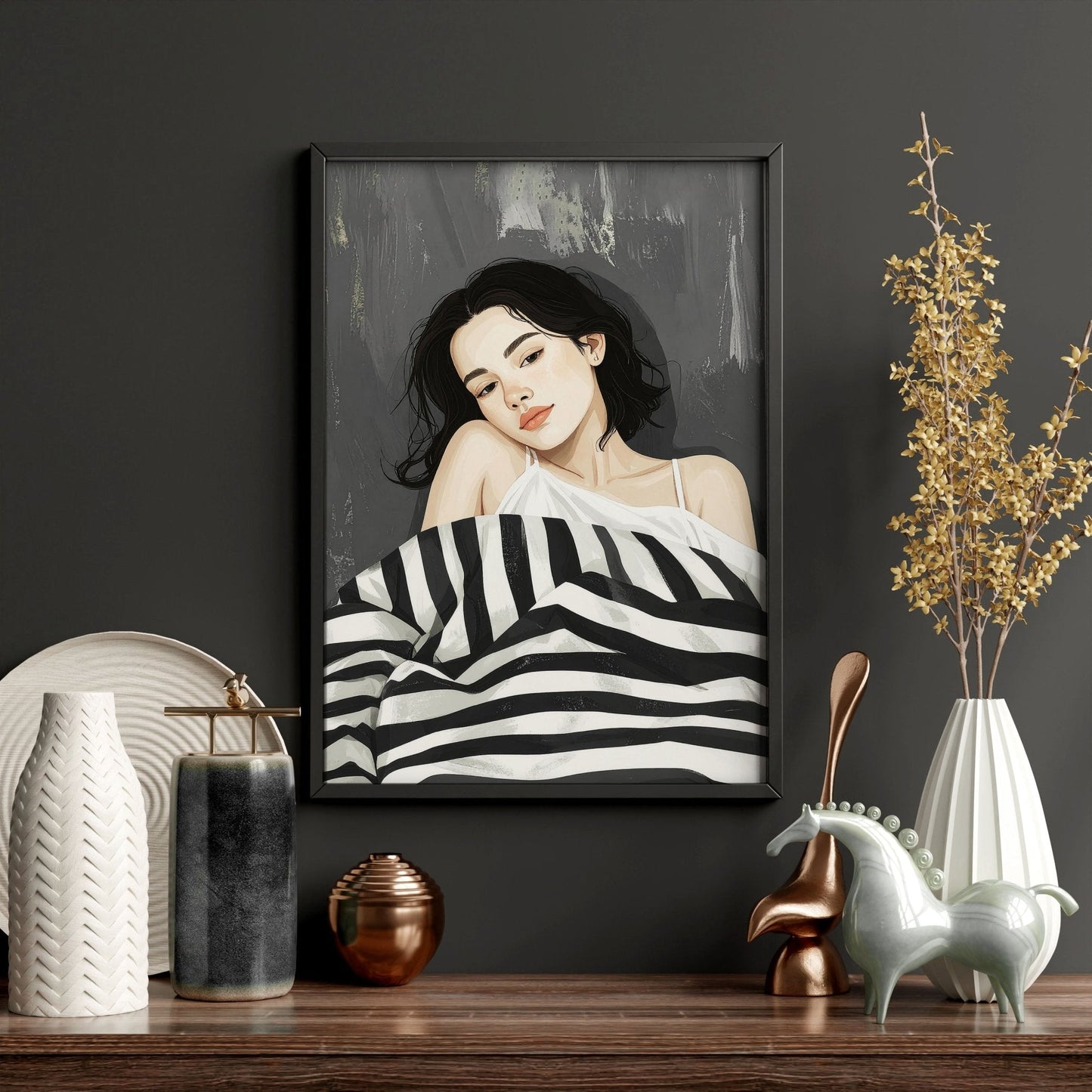 Extra Large Wall Art For Living Room | Set of 3 Boho Women Wall art Prints