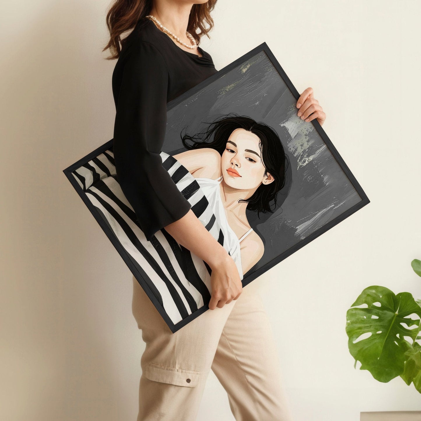 Extra Large Wall Art For Living Room | Set of 3 Boho Women Wall art Prints