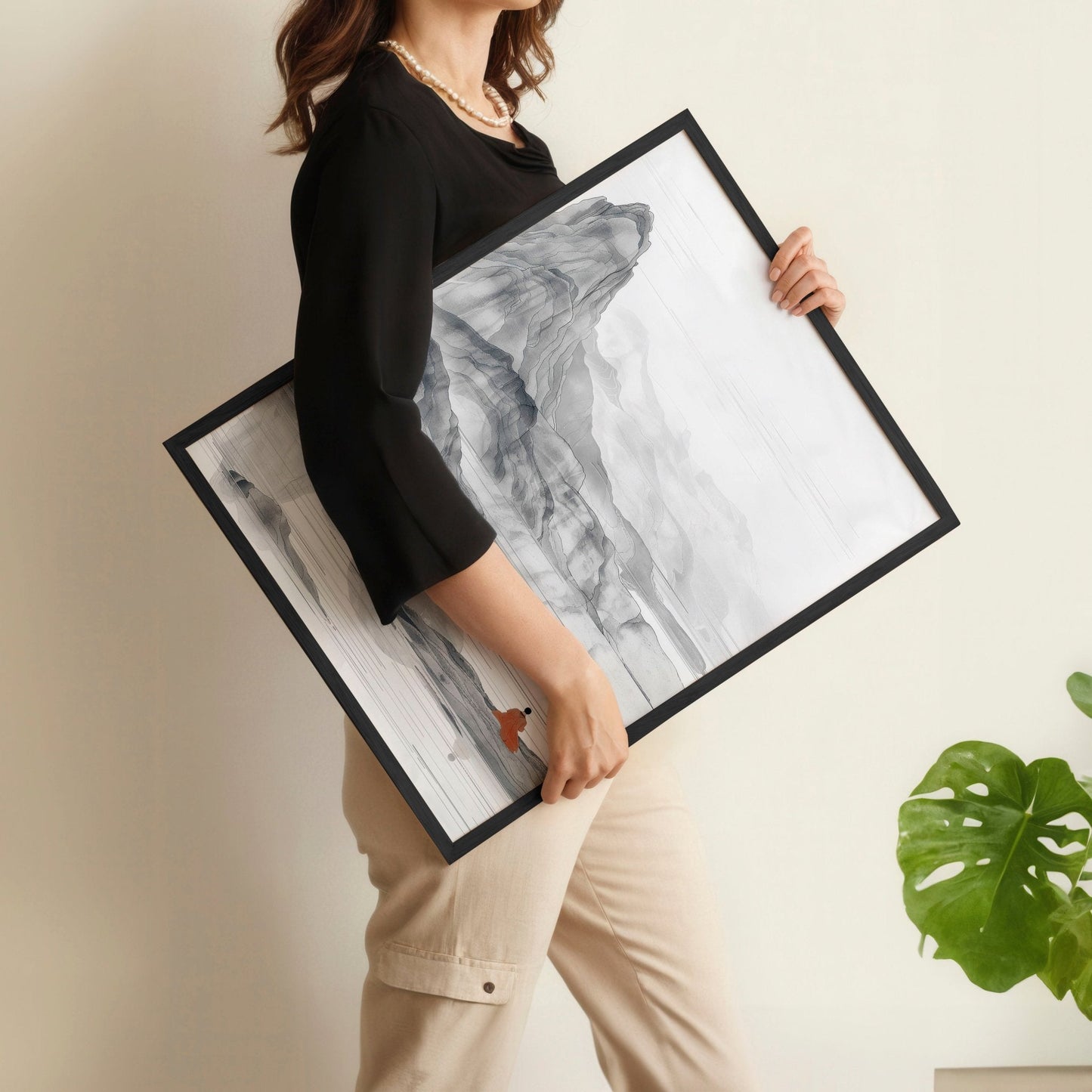 Extra Large Wall Art Framed | Set of 3 Asian Inspired Wall art Prints