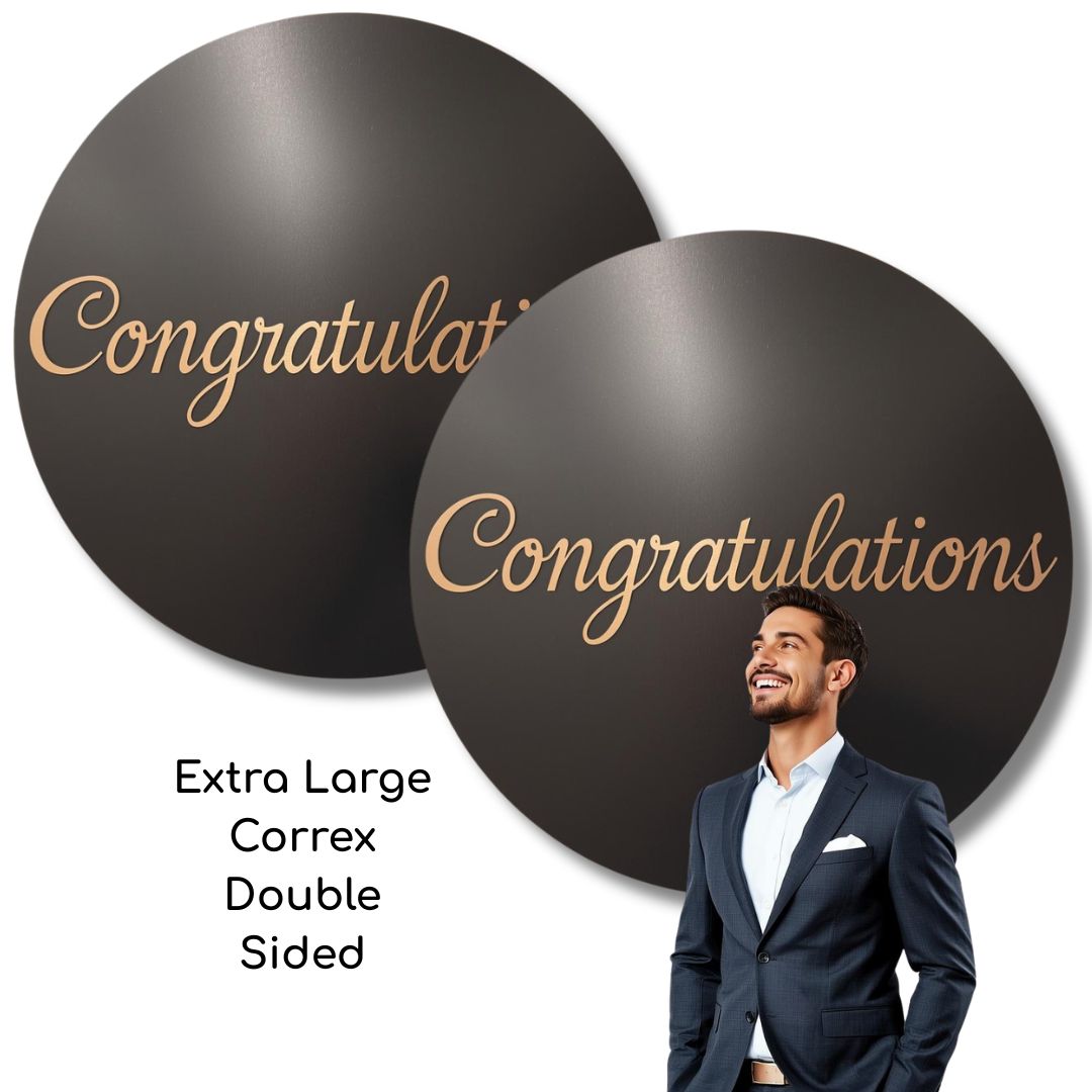 SCCIRCORREX4 DS Extra Large Printed Rigid Circle Correx Board, Poster, Sign Double Sided Height 96cm