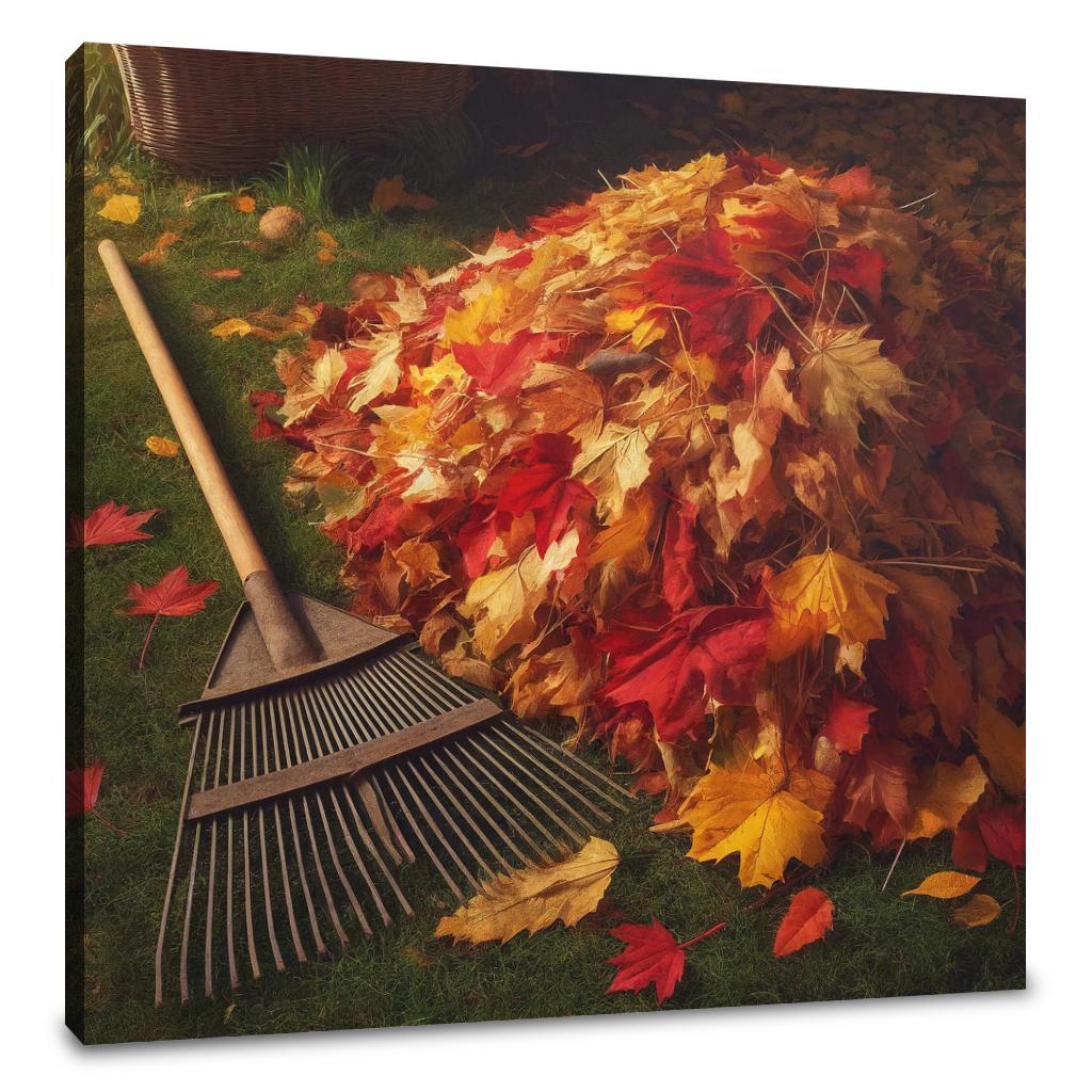 Autumn Yardwork Satisfaction Canvas