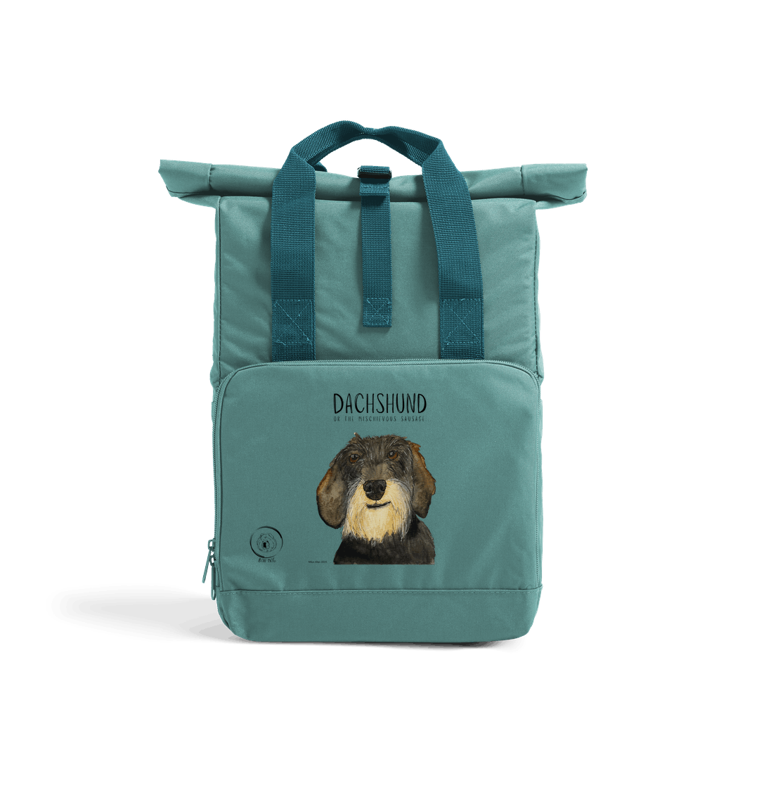 Wire Haired Dachshund Roll-Top Backpack – Small Dog, Big Adventure!