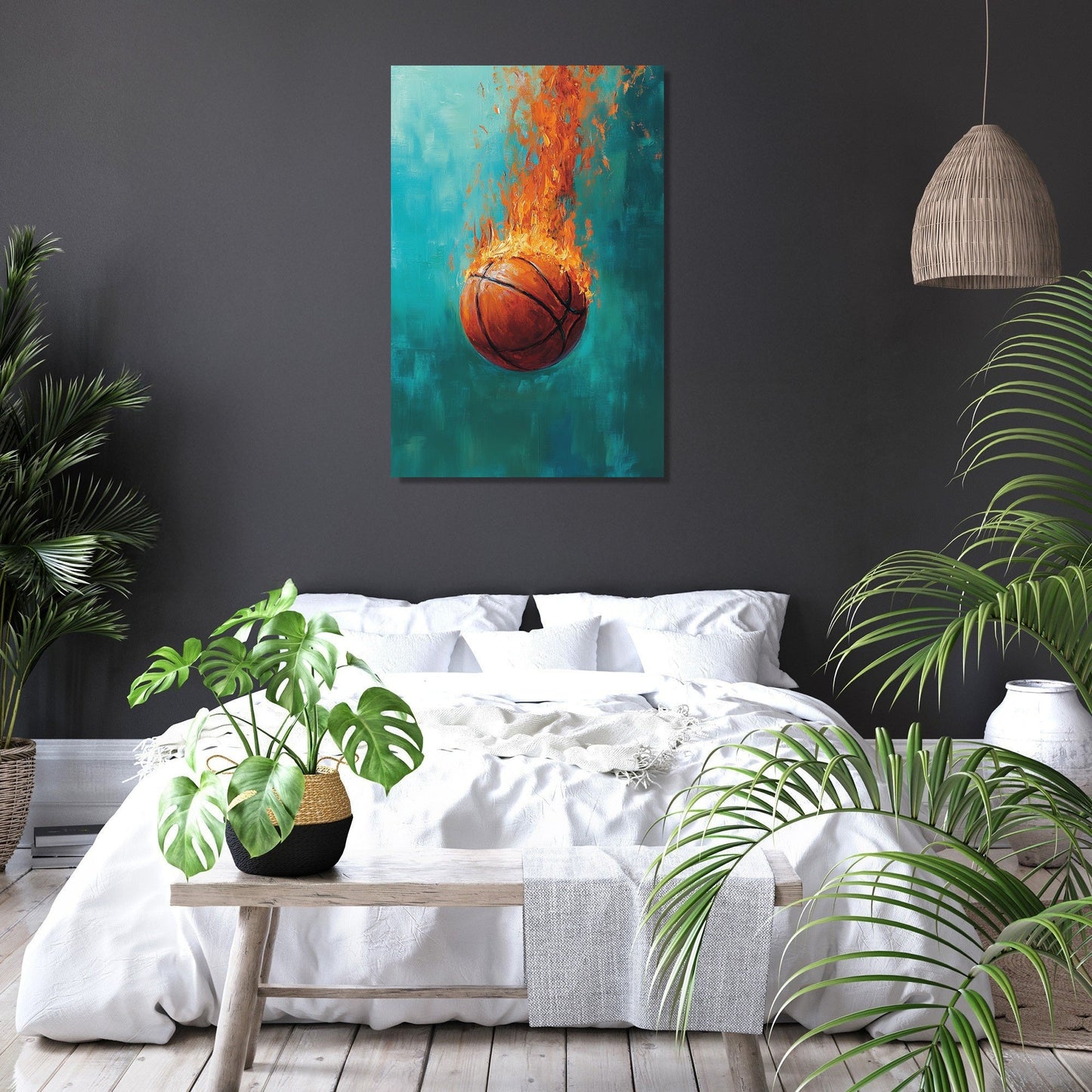 Flaming Hoop Dream Canvas