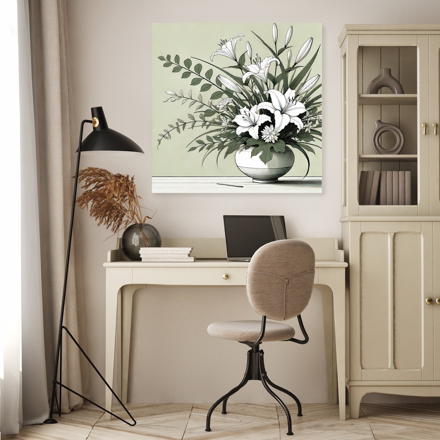 Elegant Ikebana Canvas