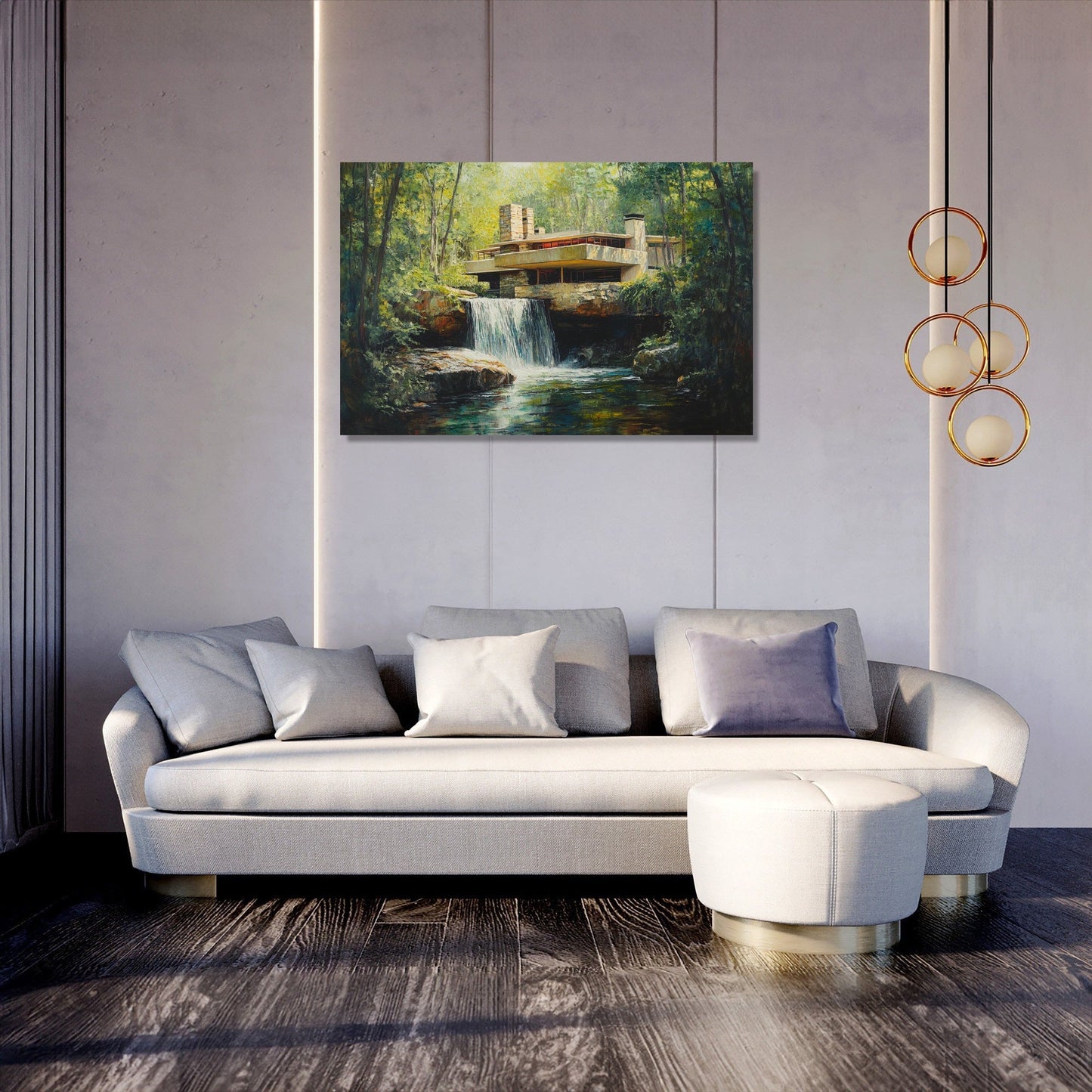 Mystical Midday Fallingwater Canvas