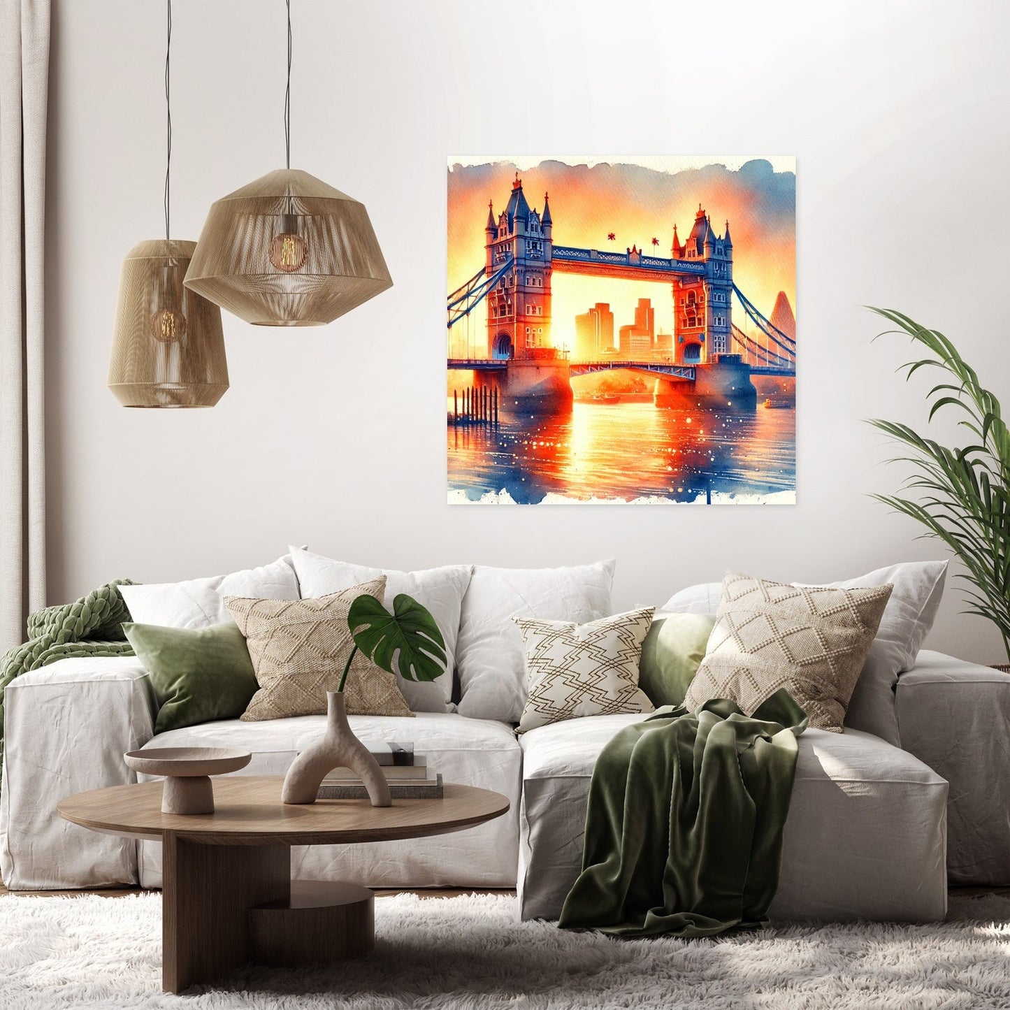 Sunset Over Tower Bridge Canvas
