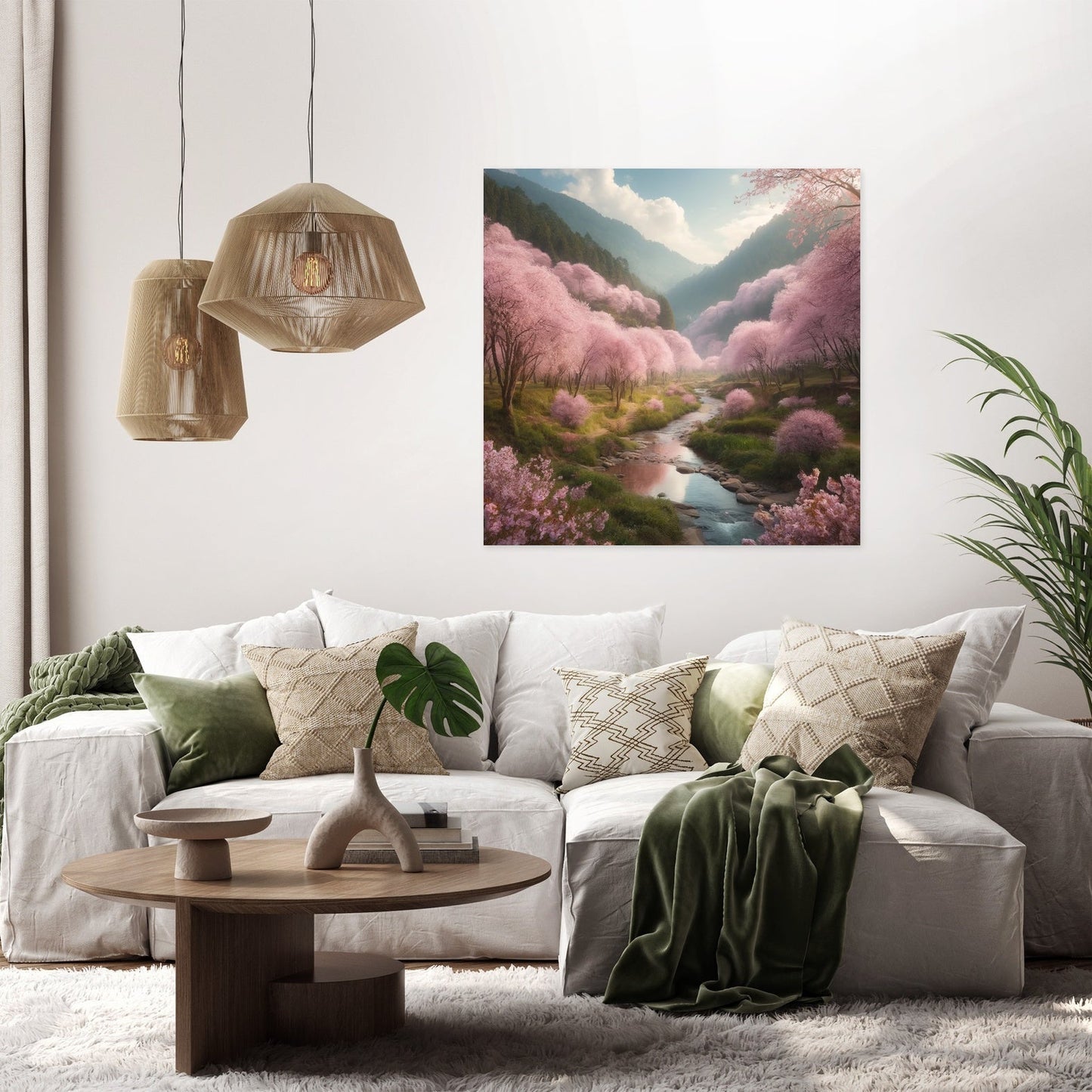 Cherry Blossom Valley Canvas