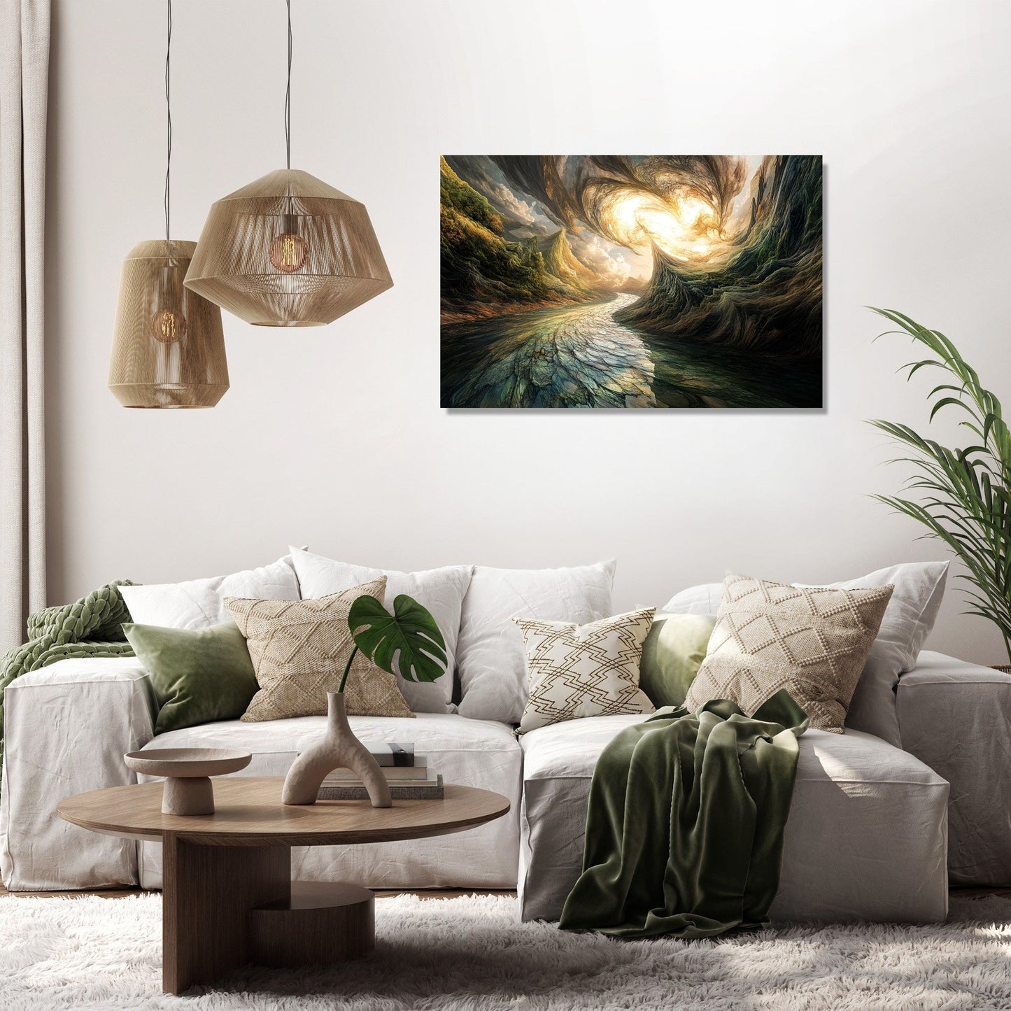 Geometric River Reverie Canvas