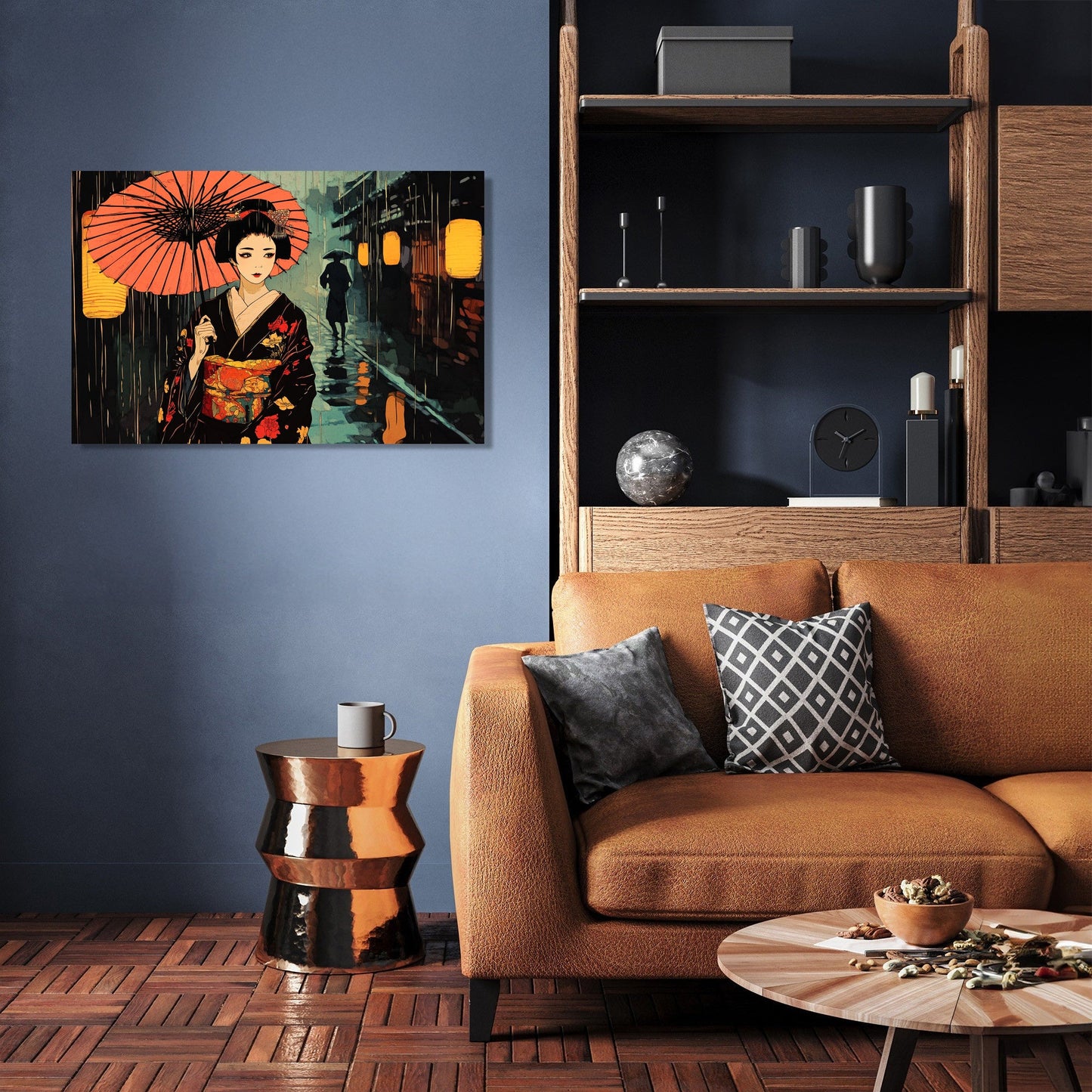 Geisha in the Rain Canvas