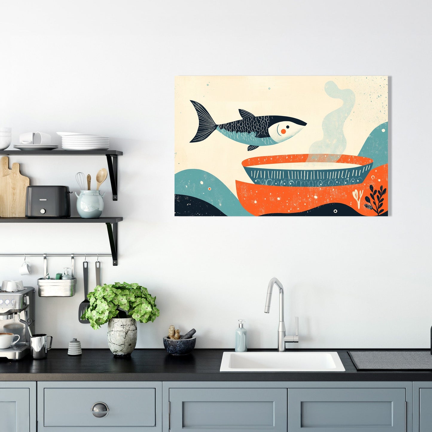 Floating Fish Soup Canvas