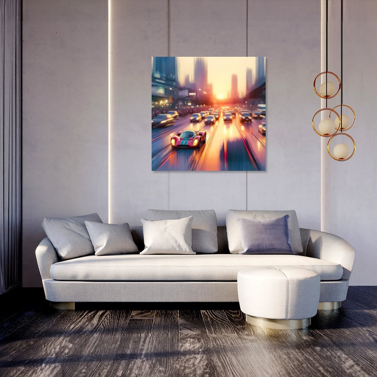 Sunset Solo Racer Canvas