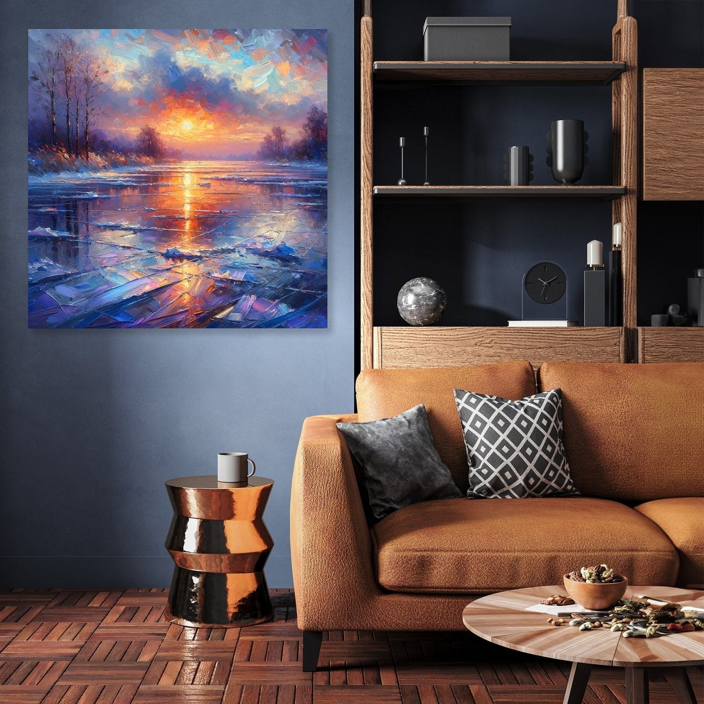 Sunset Serenity on Ice Canvas