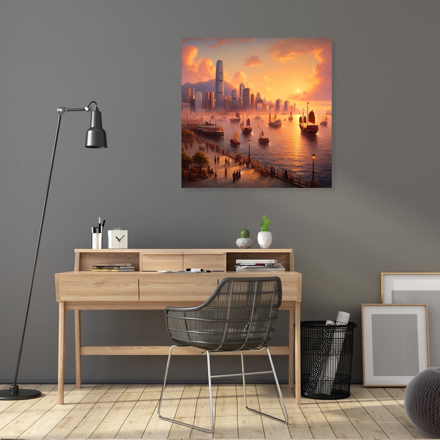 Sunset Over Victoria Harbour Canvas