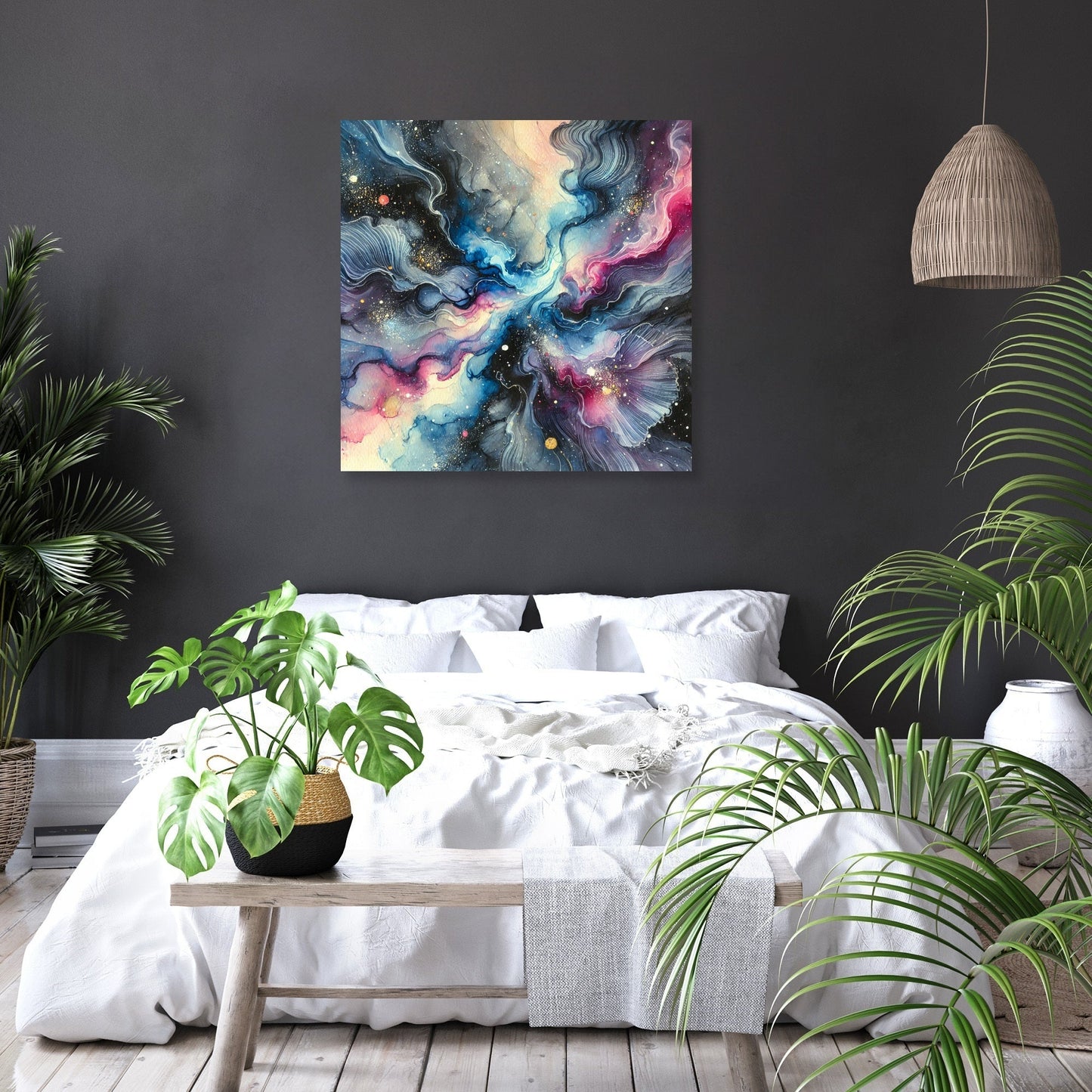 Cosmic Fluidity Swirls Canvas