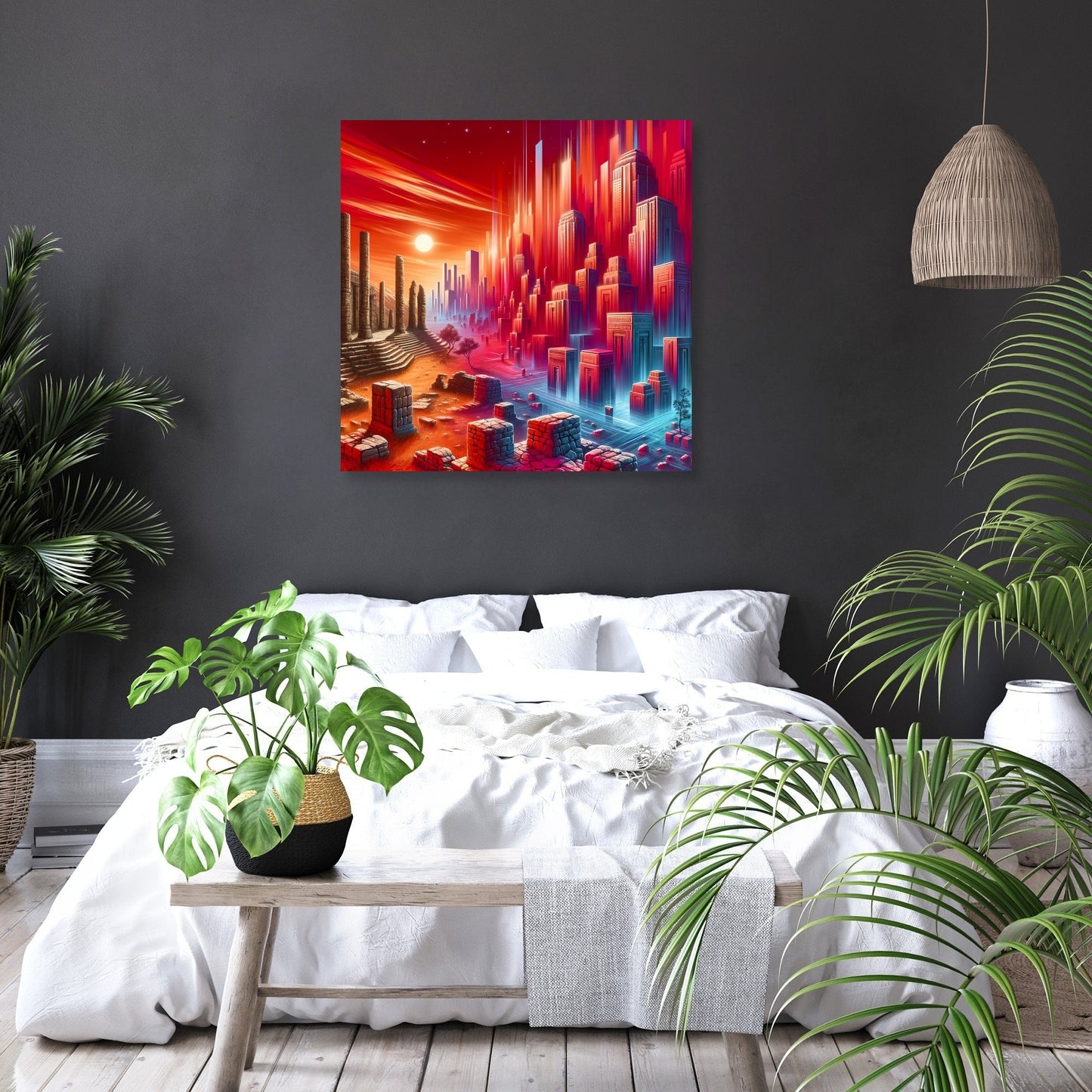 Crimson Epochs Canvas