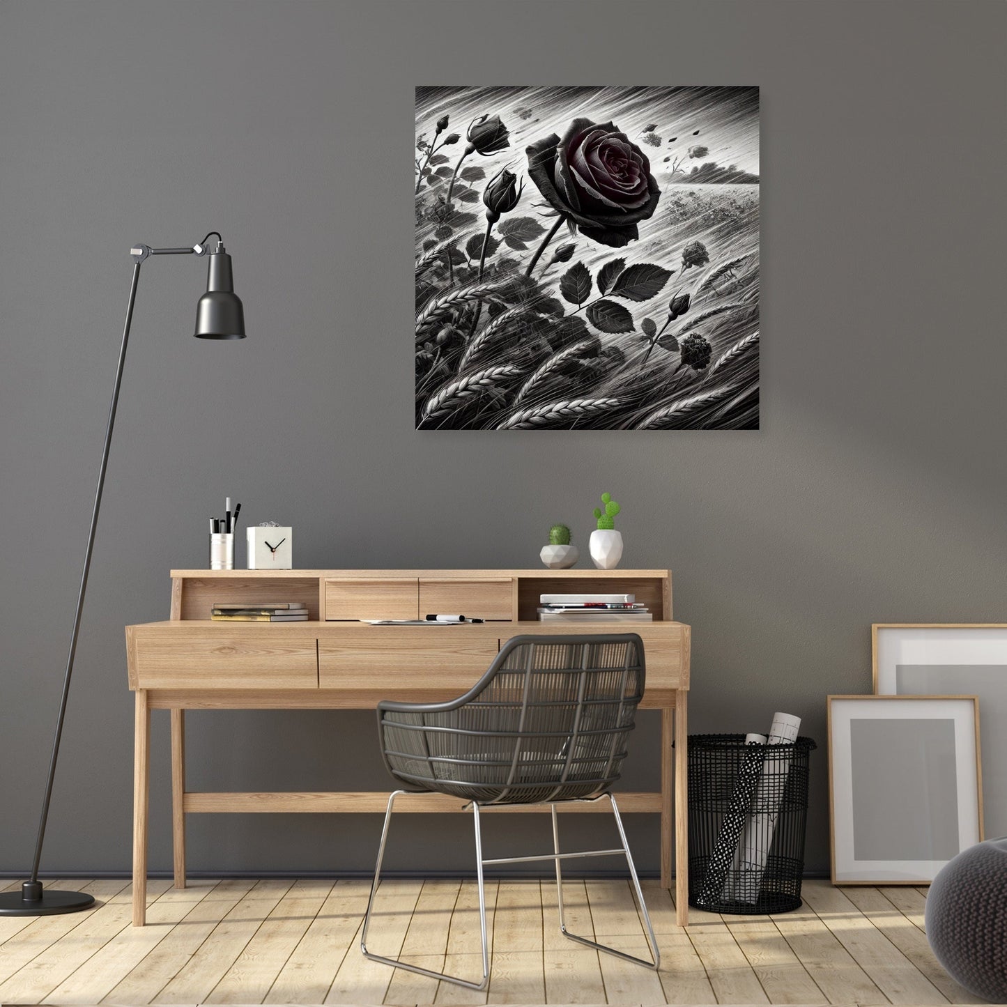 Burgundy Wind Rose Canvas