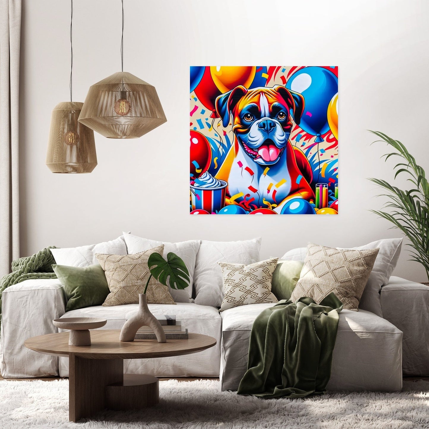 Festival of Colors Boxer Celebration Canvas