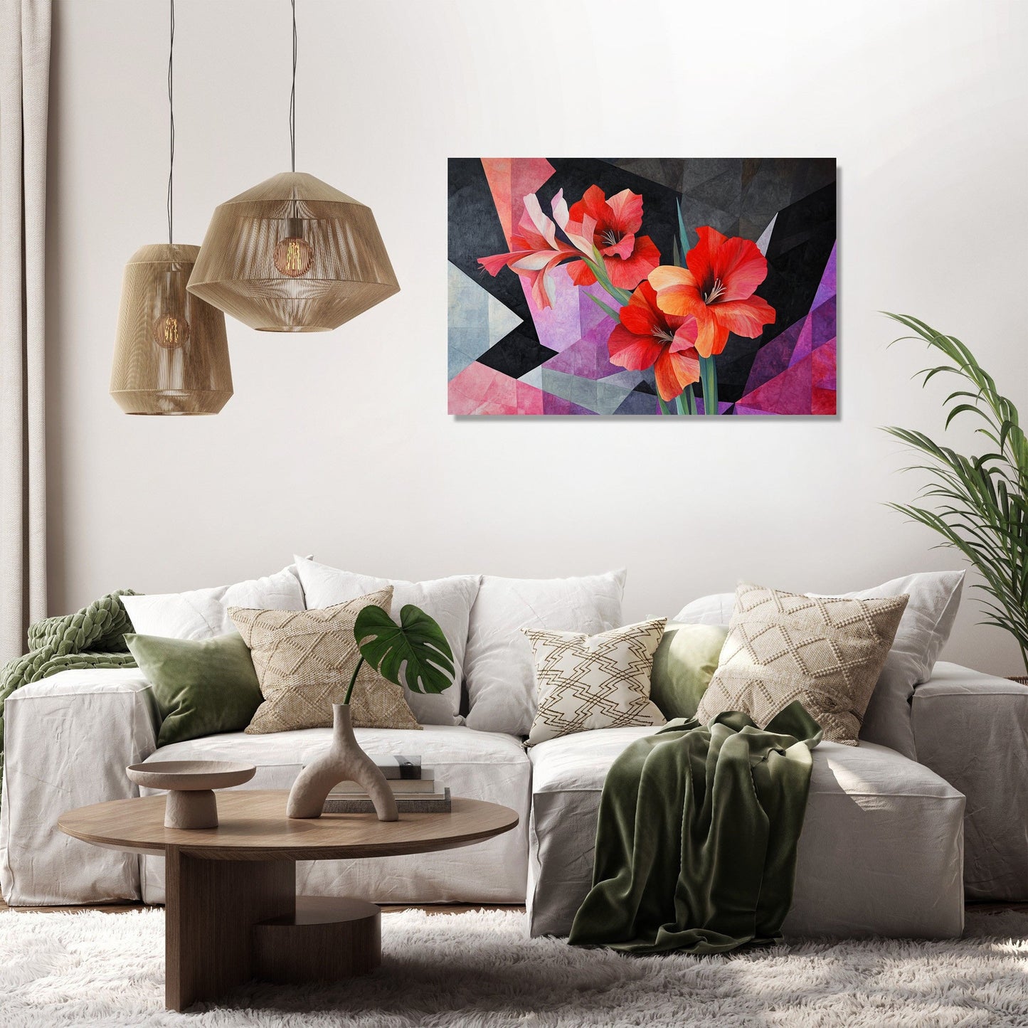 Gladiolus Geometry Canvas