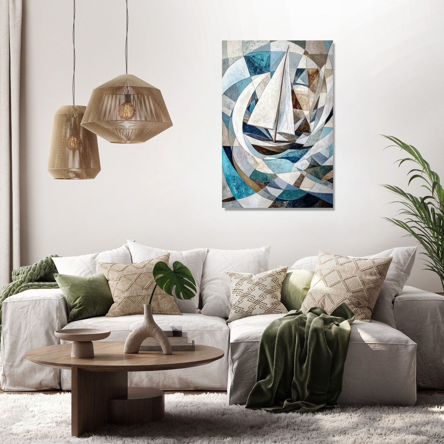Geometric Sailing Canvas