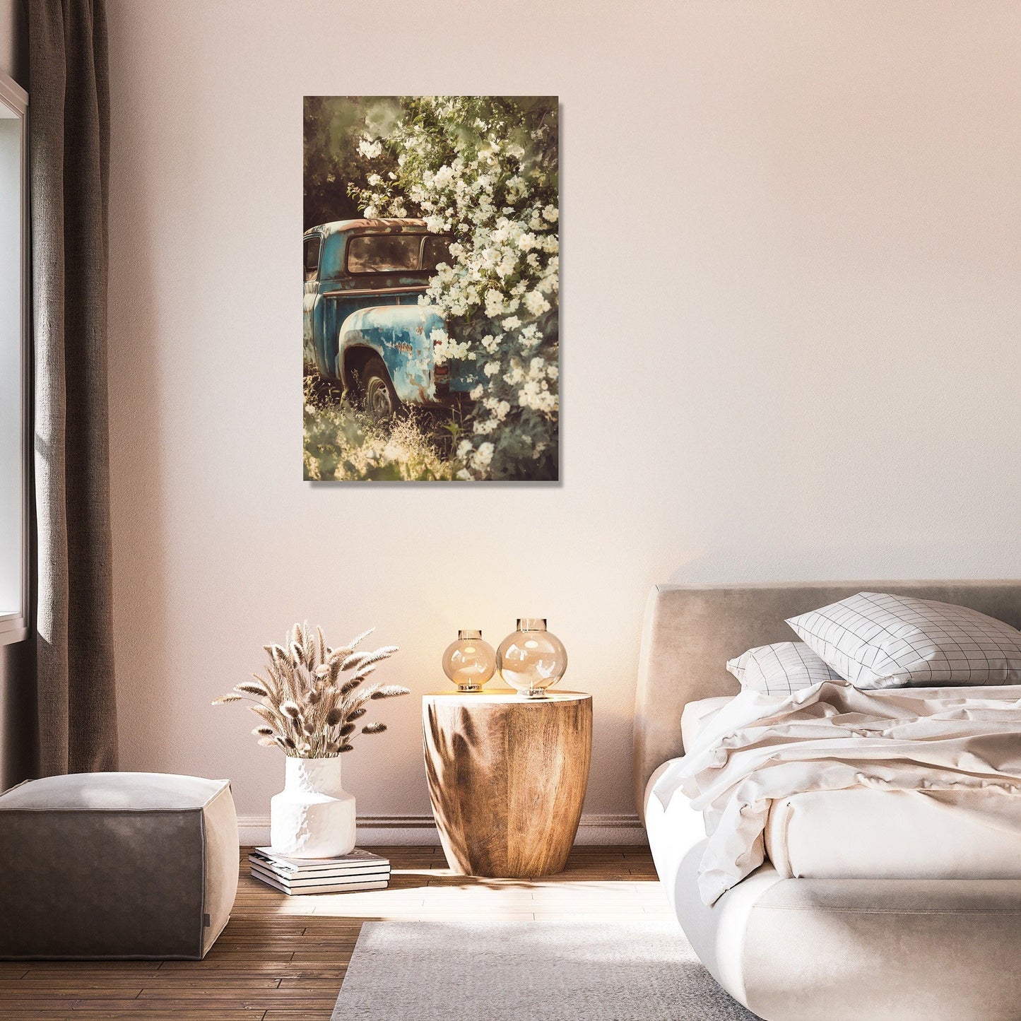 Rustic Pickup Floral Canvas