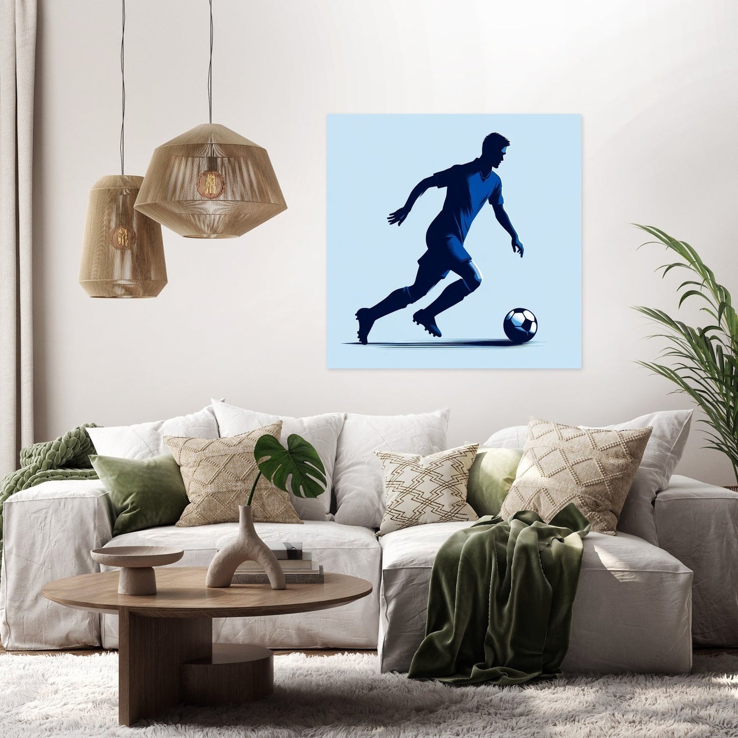 Glasgow Blue Dribble Canvas