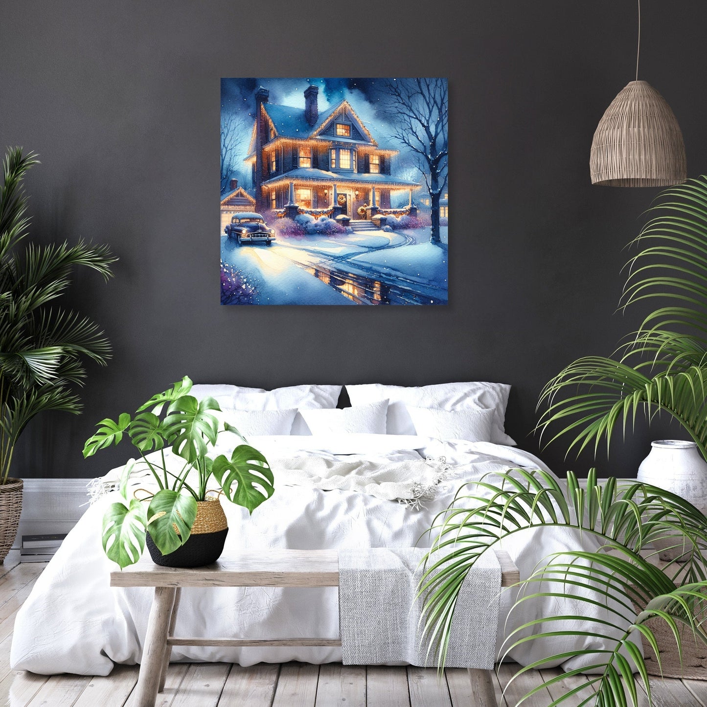 Melancholic Winter Night Canvas