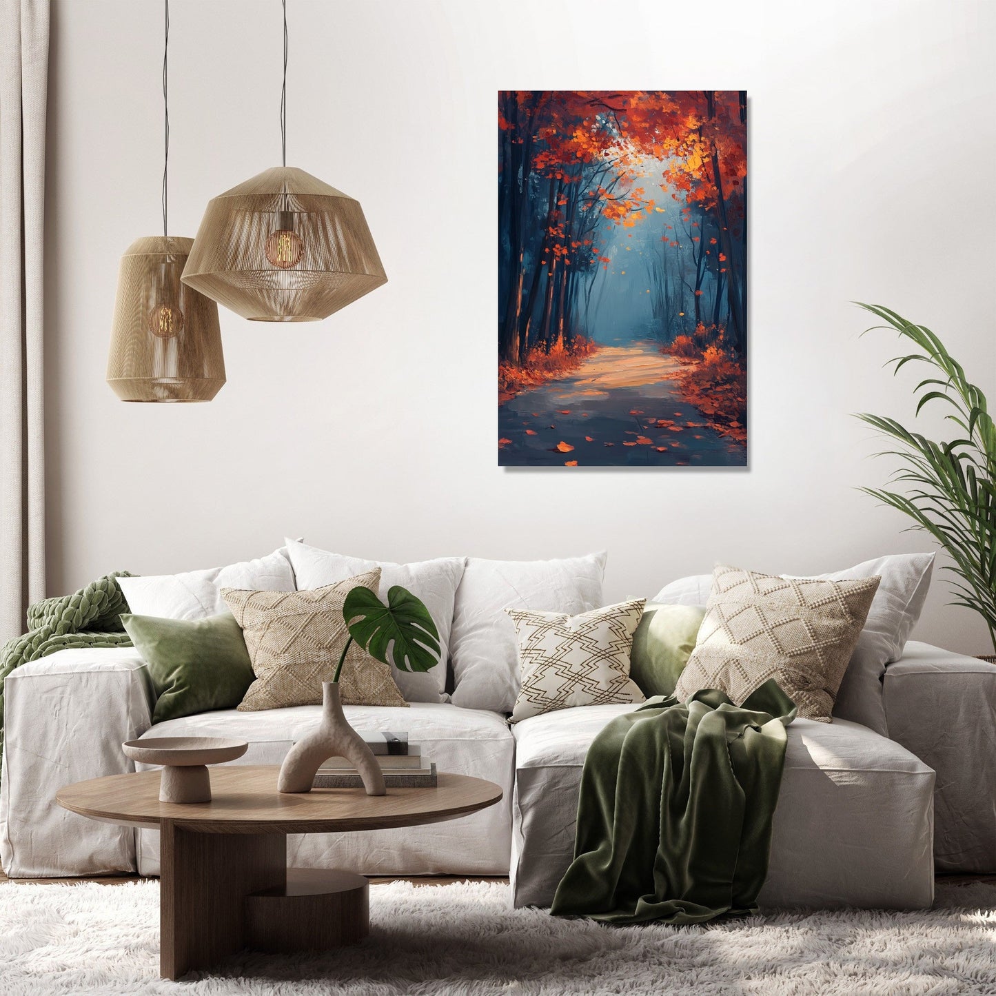 Twilight Autumn Leaves Canvas