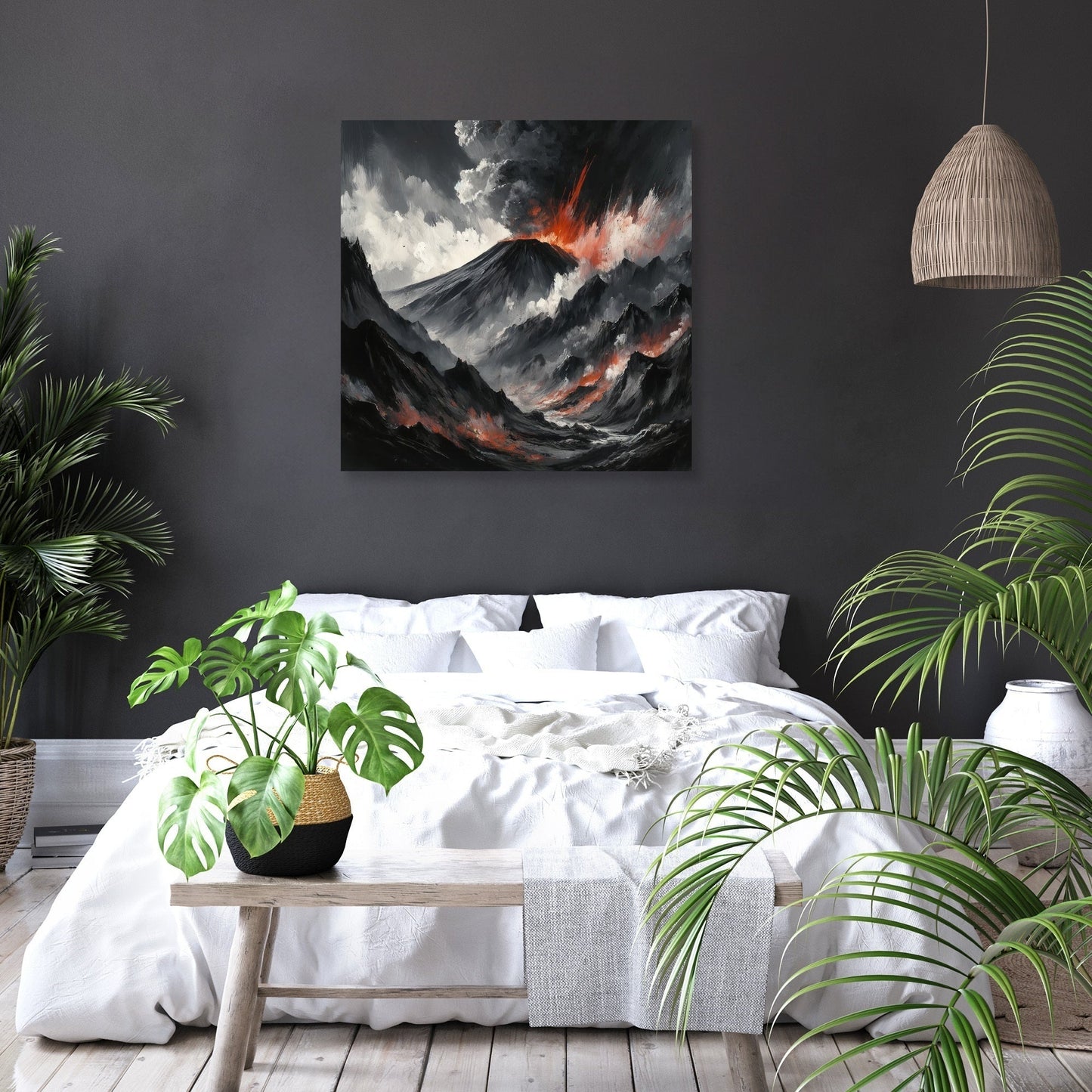 Etna's Fiery Abstract Canvas