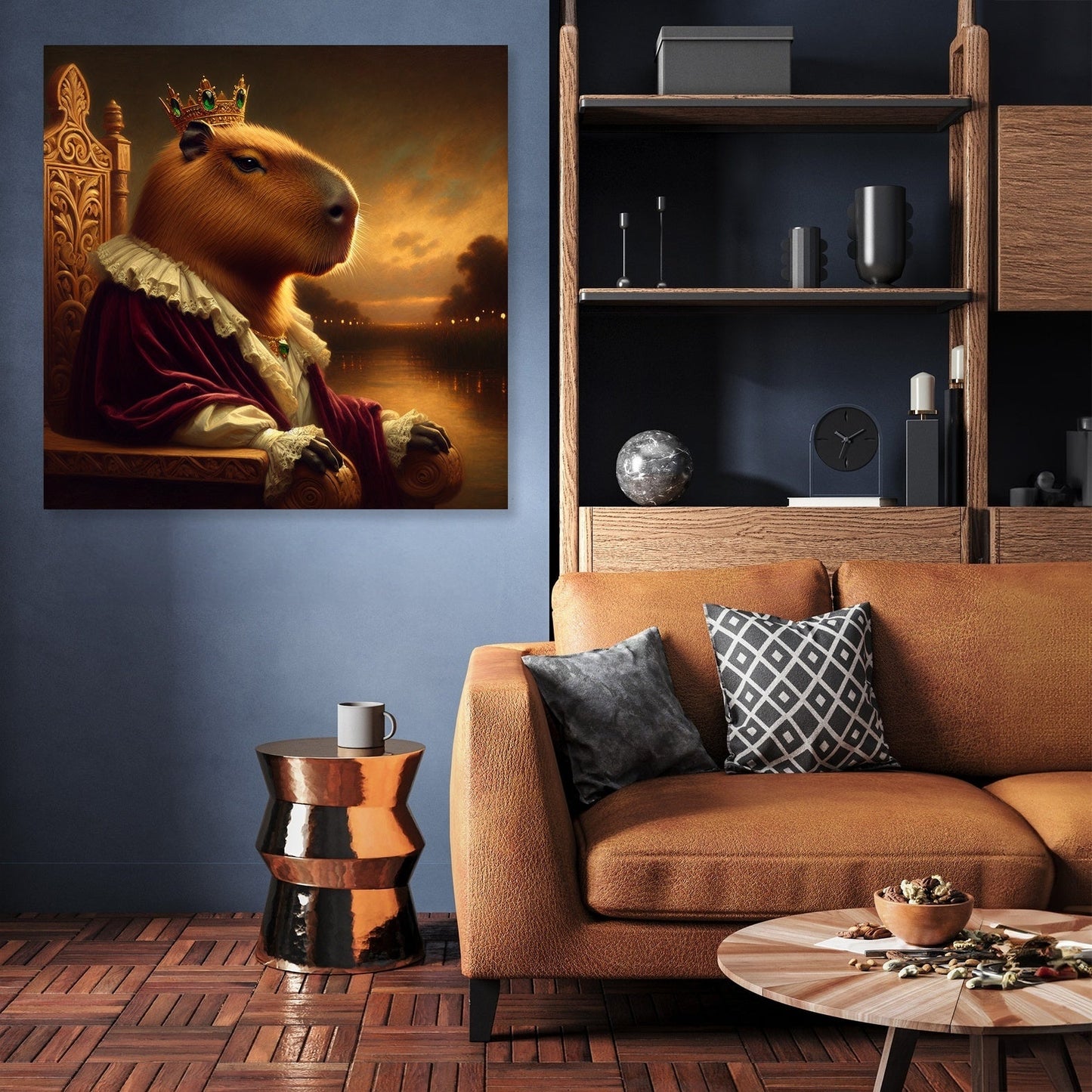 Regal Capybara Twilight Canvas