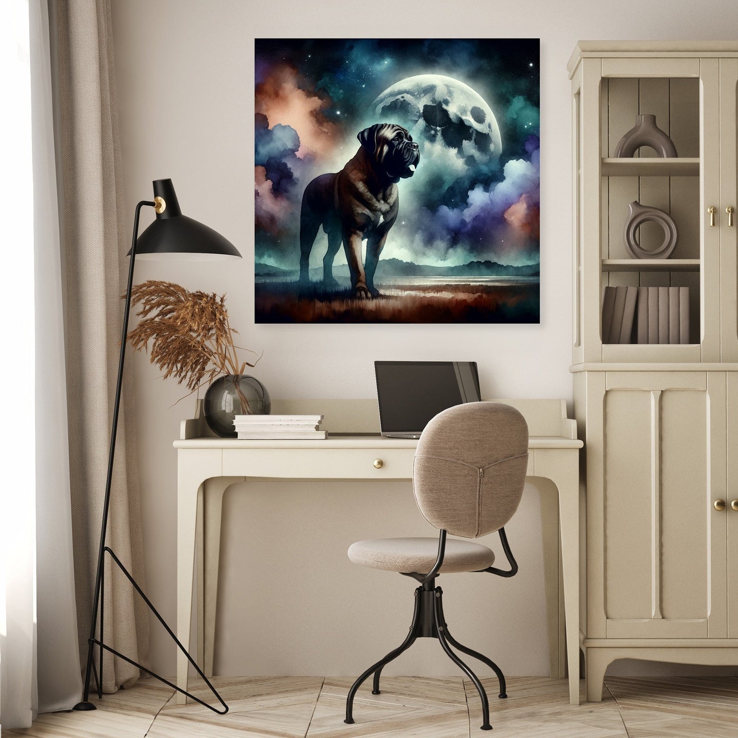 Moonlit Guardian Bullmastiff Canvas