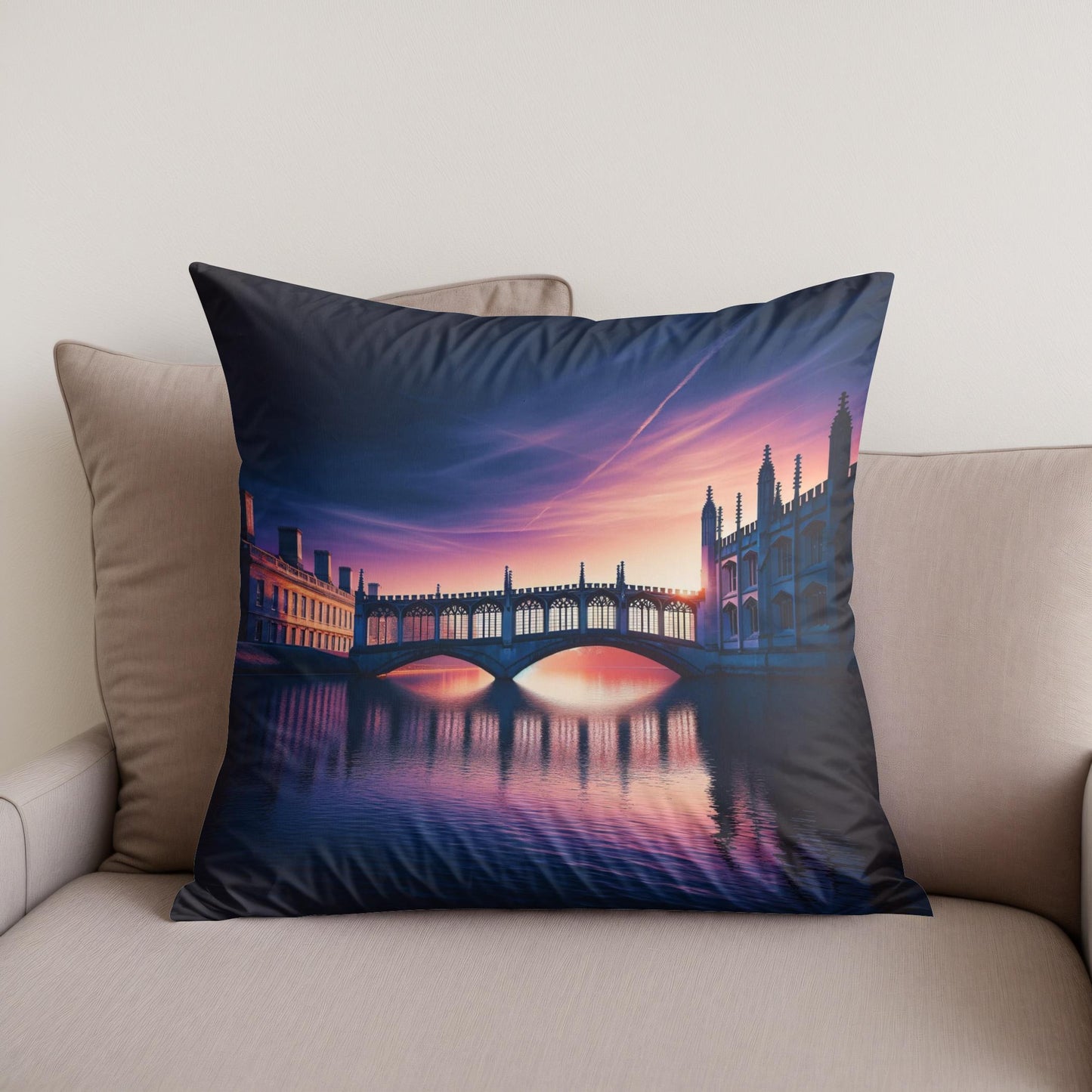 Cambridge Twilight Bridge Cotton Cushion