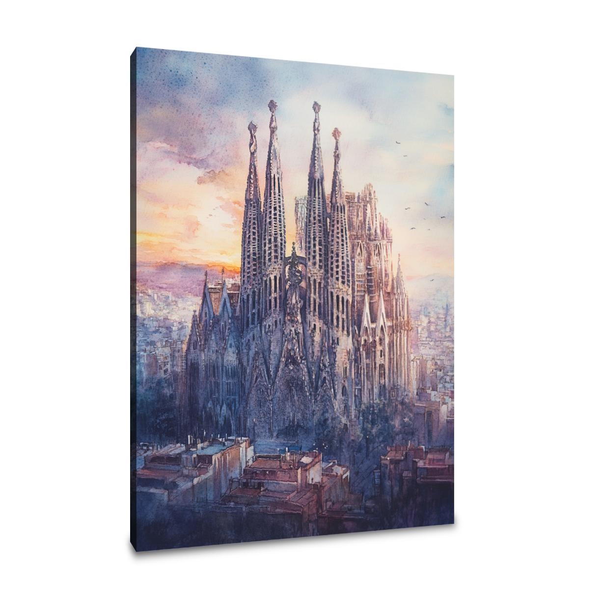 Sunset Serenity at Sagrada Familia Canvas