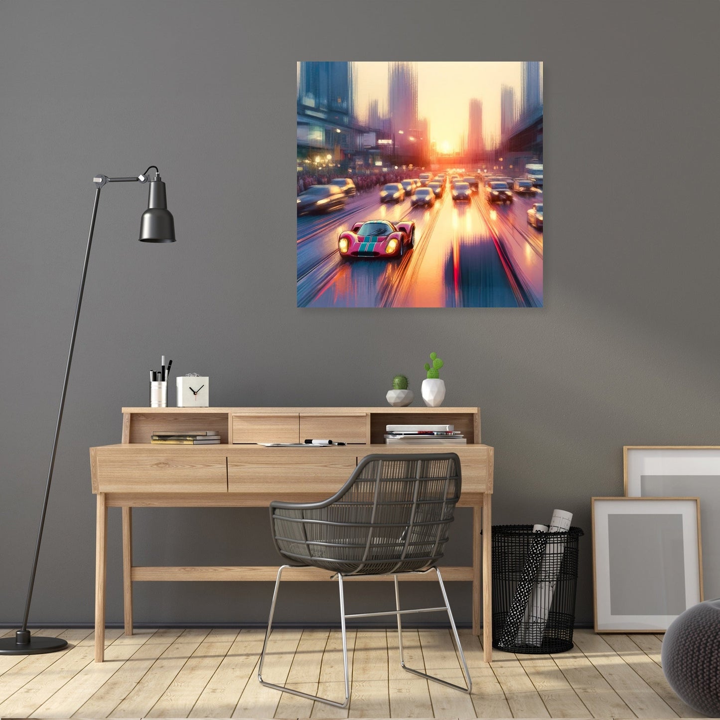 Sunset Solo Racer Canvas