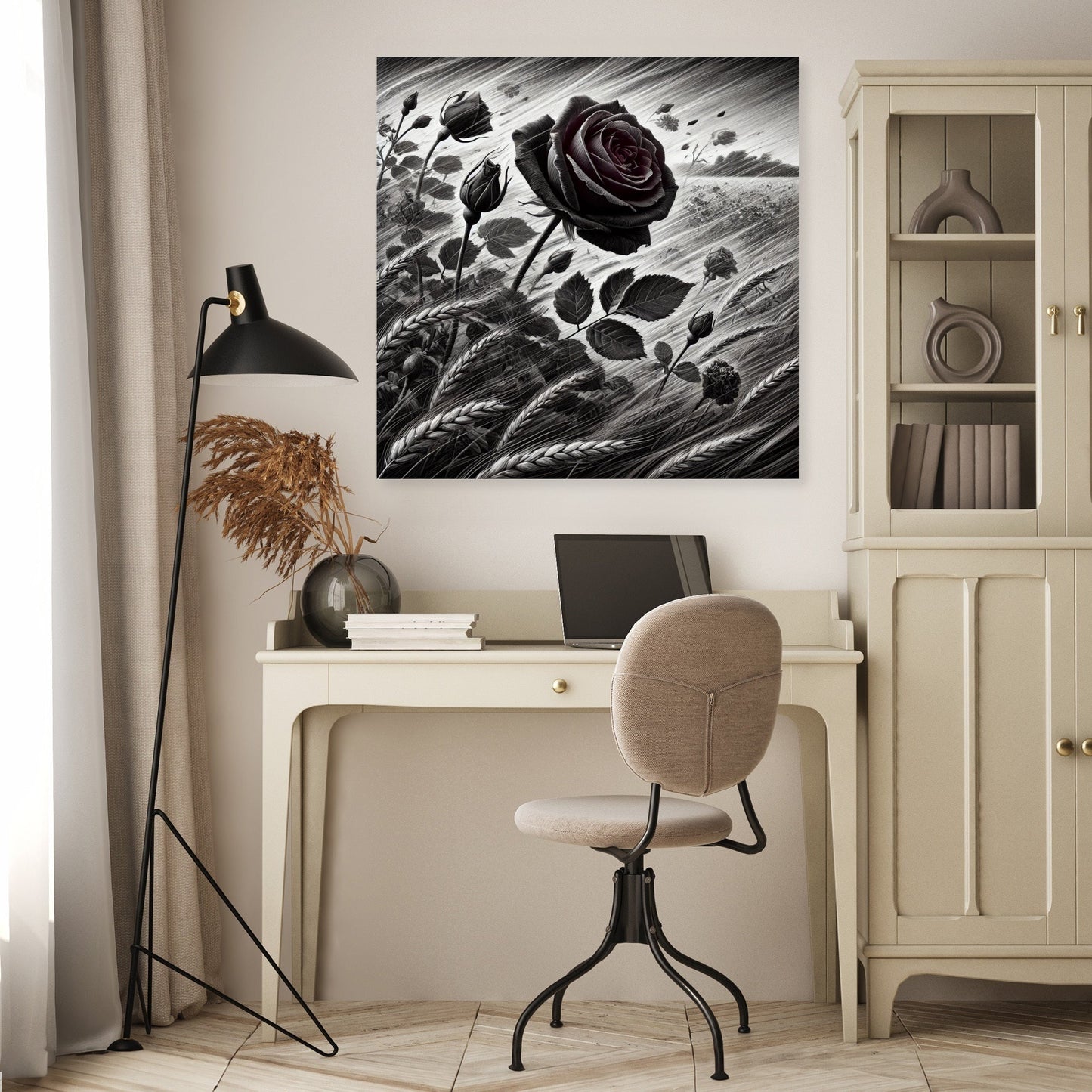 Burgundy Wind Rose Canvas