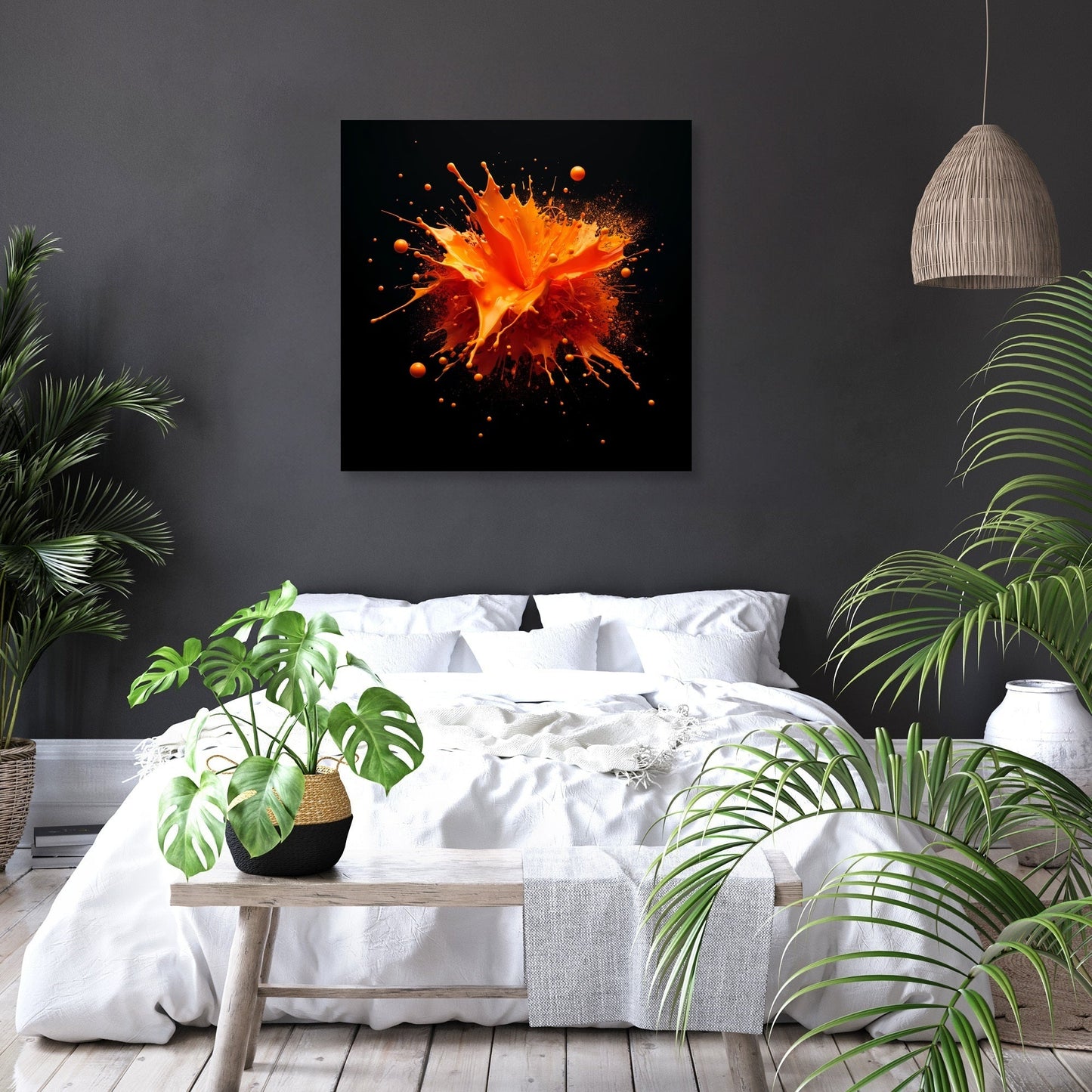 Vibrant Orange Splash Canvas