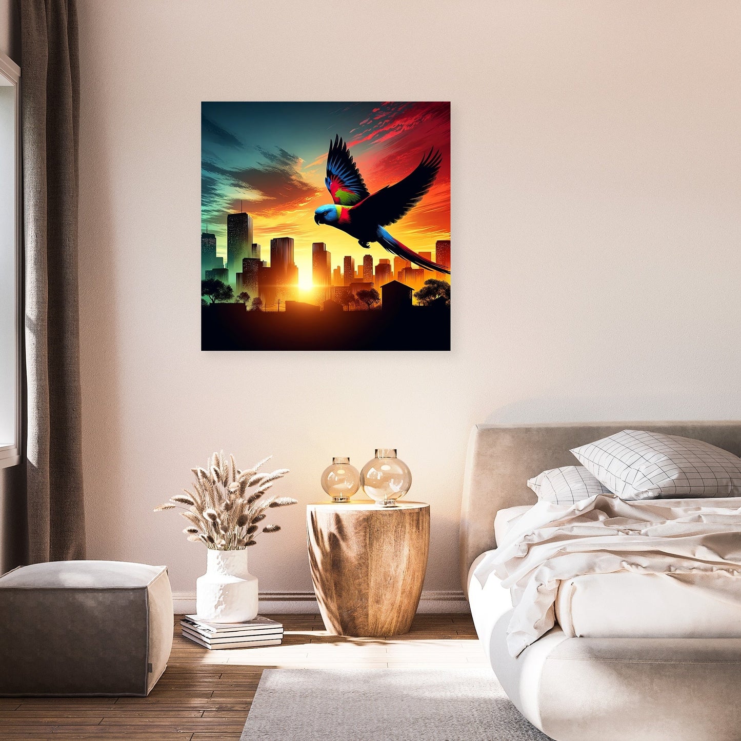 Urban Flight Silhouette Canvas
