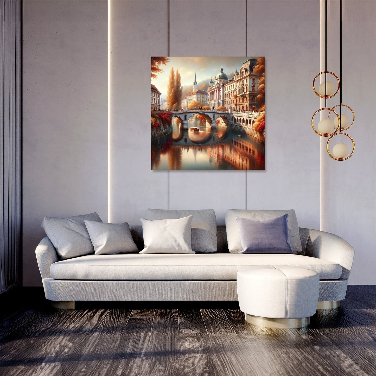 Autumn at Triple Bridge Canvas