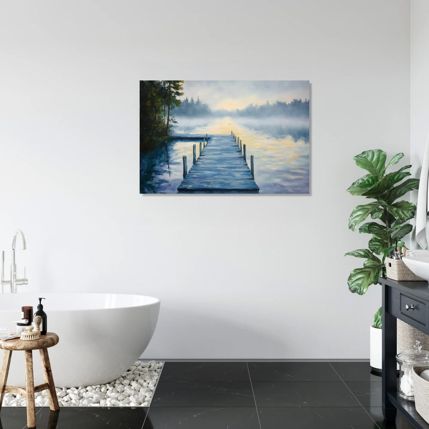 Misty Morning Reflections Canvas