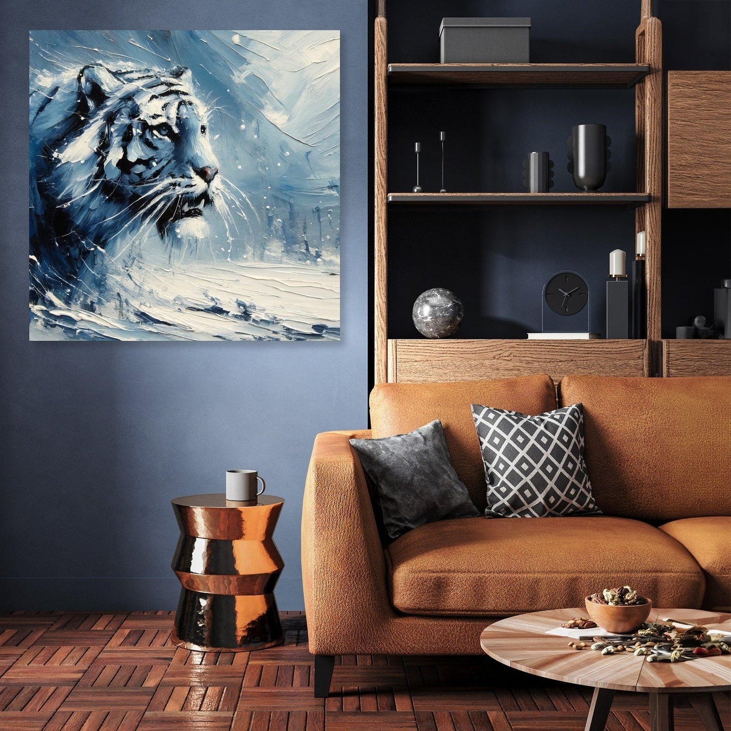 Winter Tiger Stare Canvas