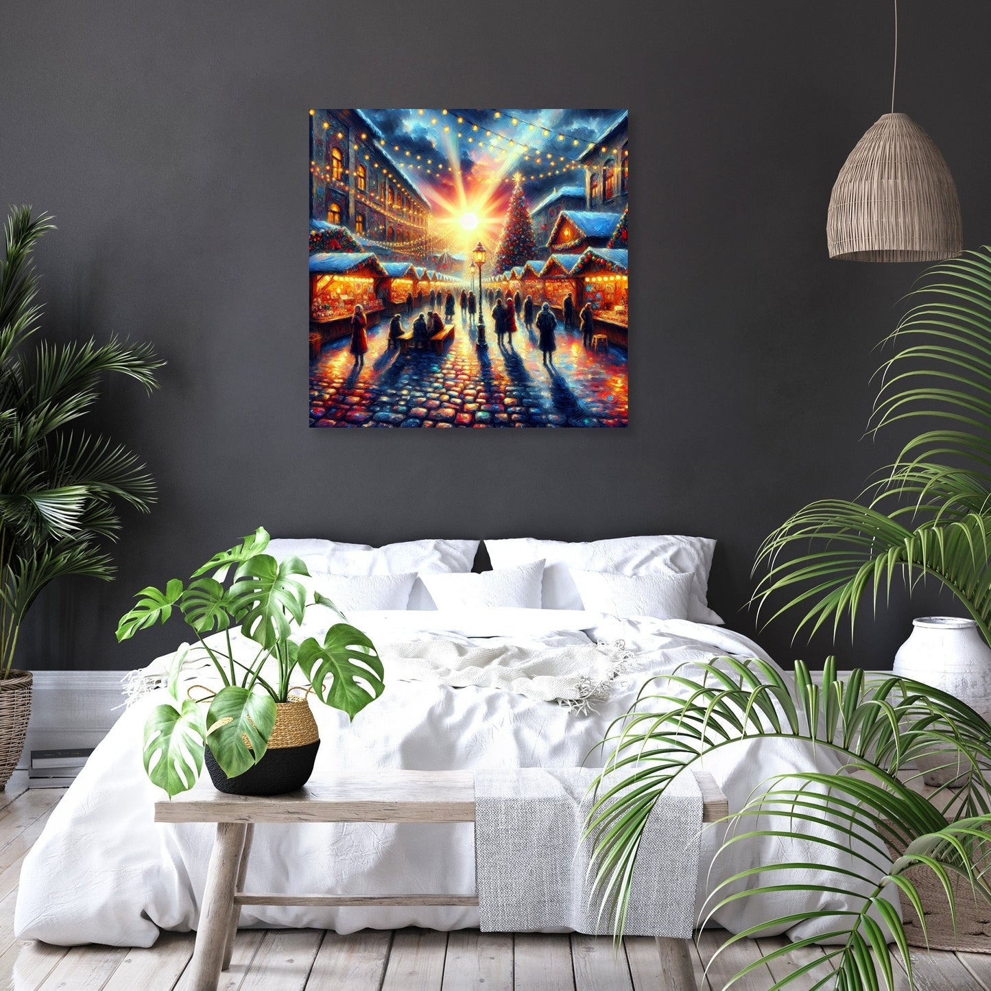 Melancholy at the Christmas Market Canvas