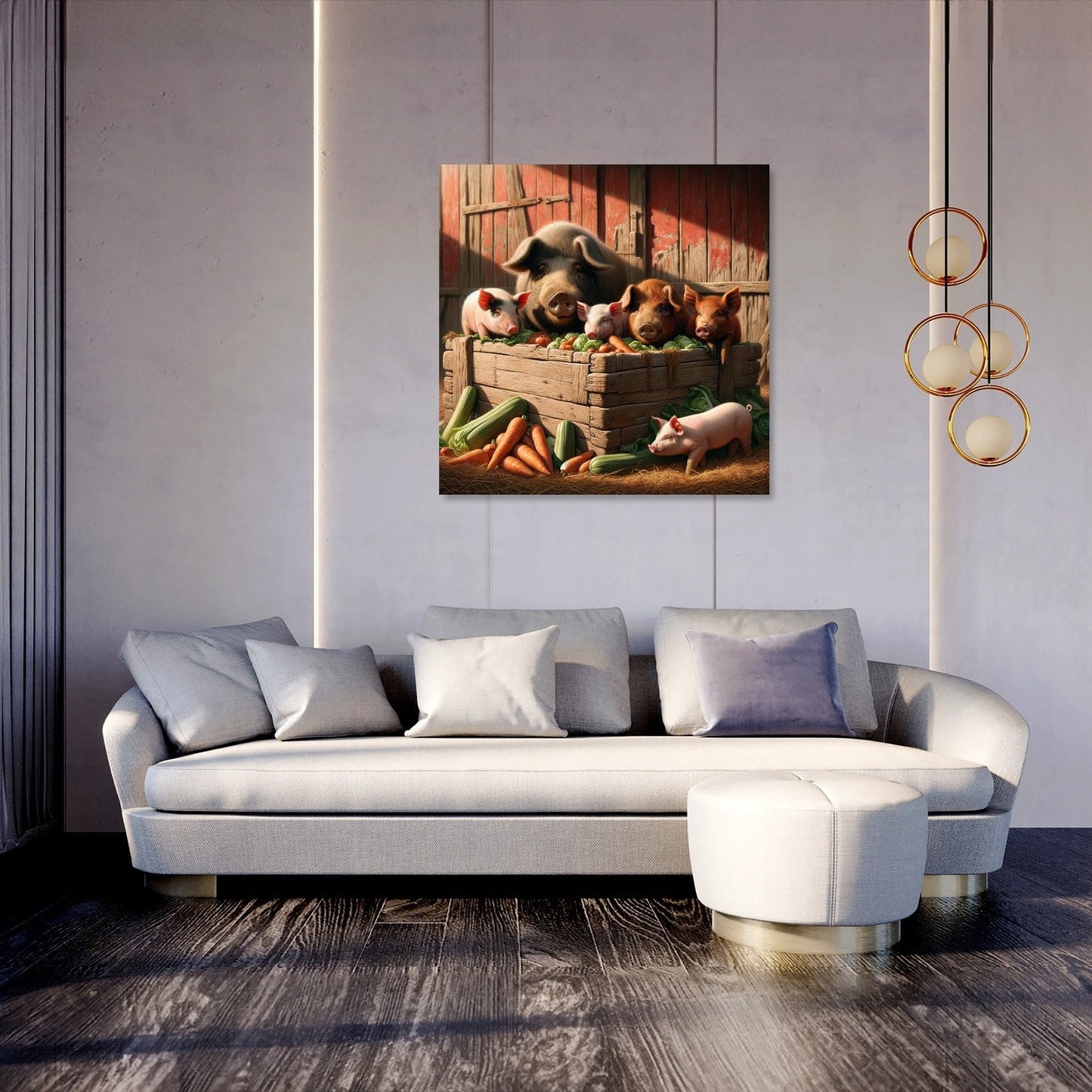 Farmyard Gathering Canvas