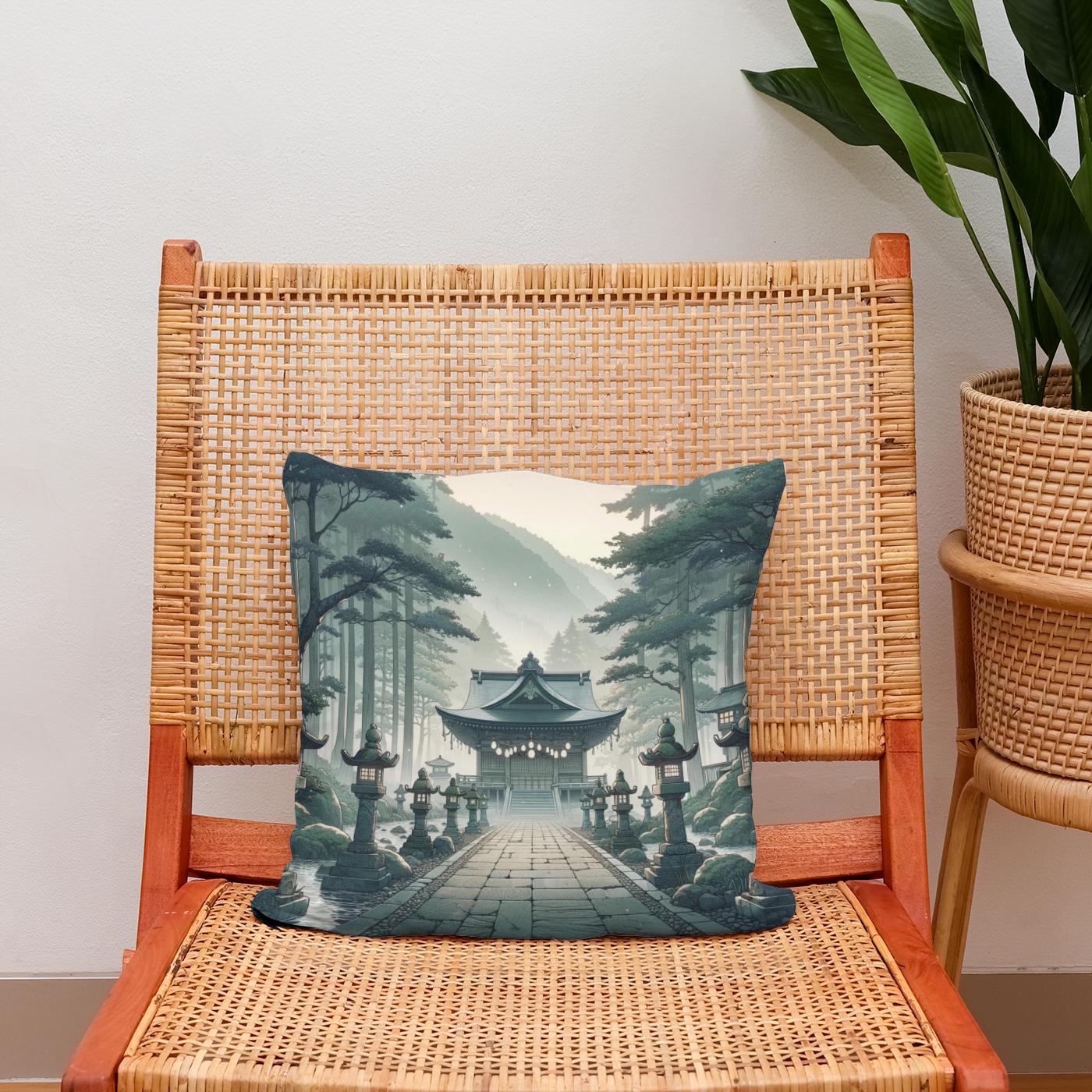 Misty Shrine Cotton Cushion