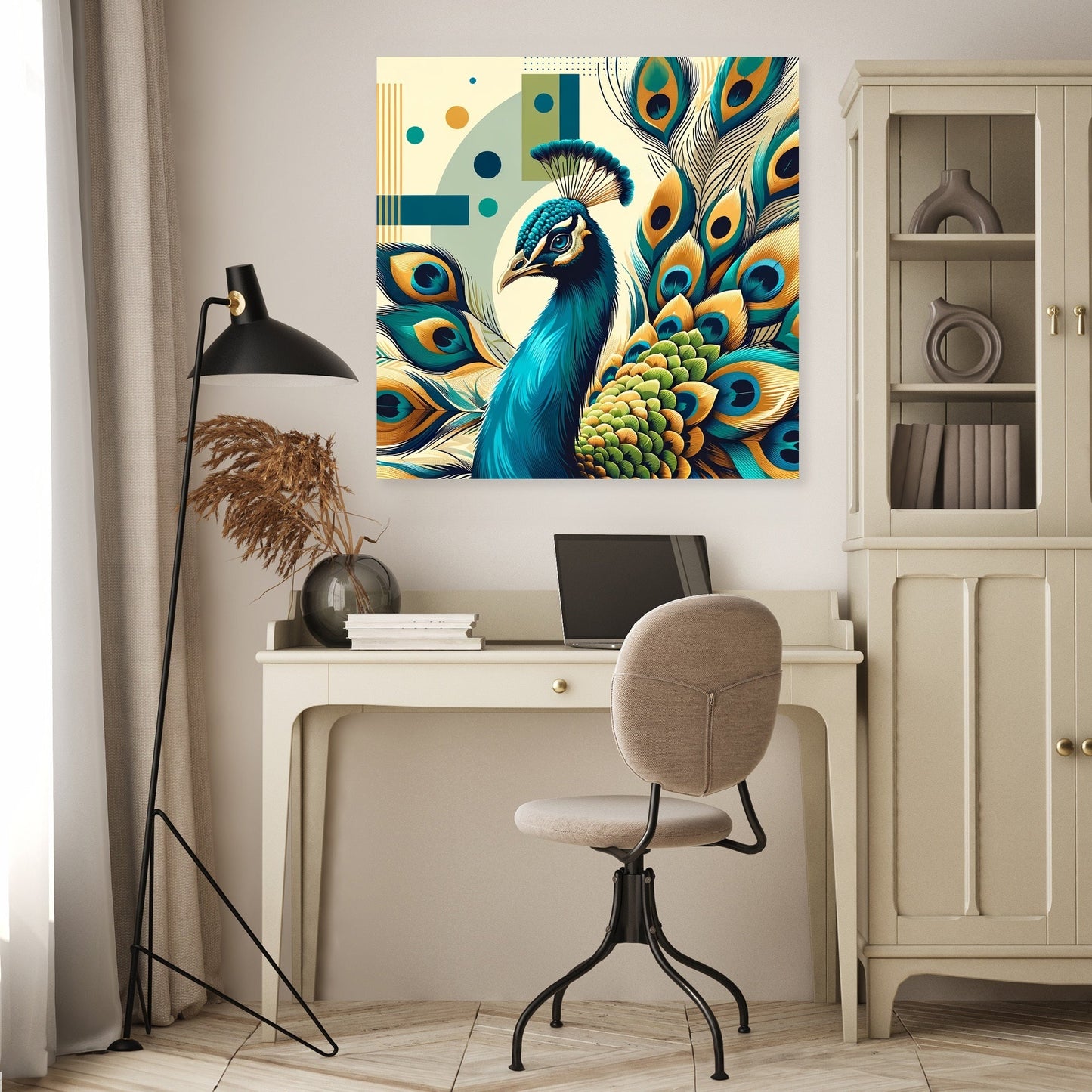 Radiant Peacock Canvas