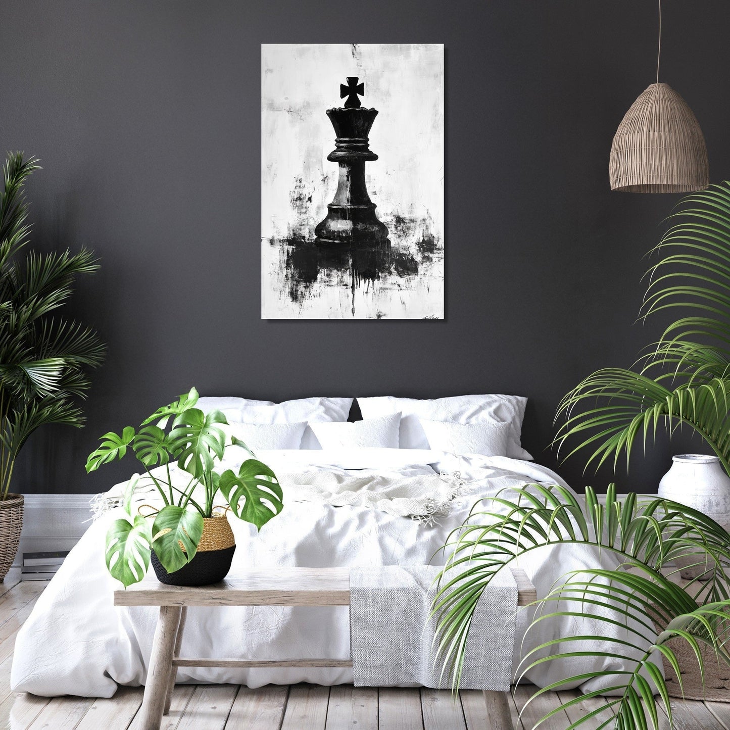 Chessboard Contemplation Canvas