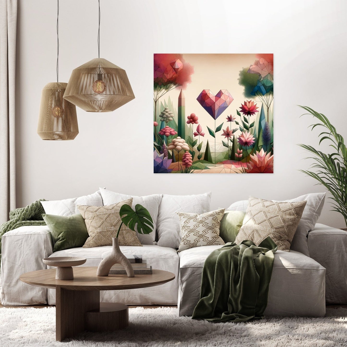 Heart Bloom Garden Canvas
